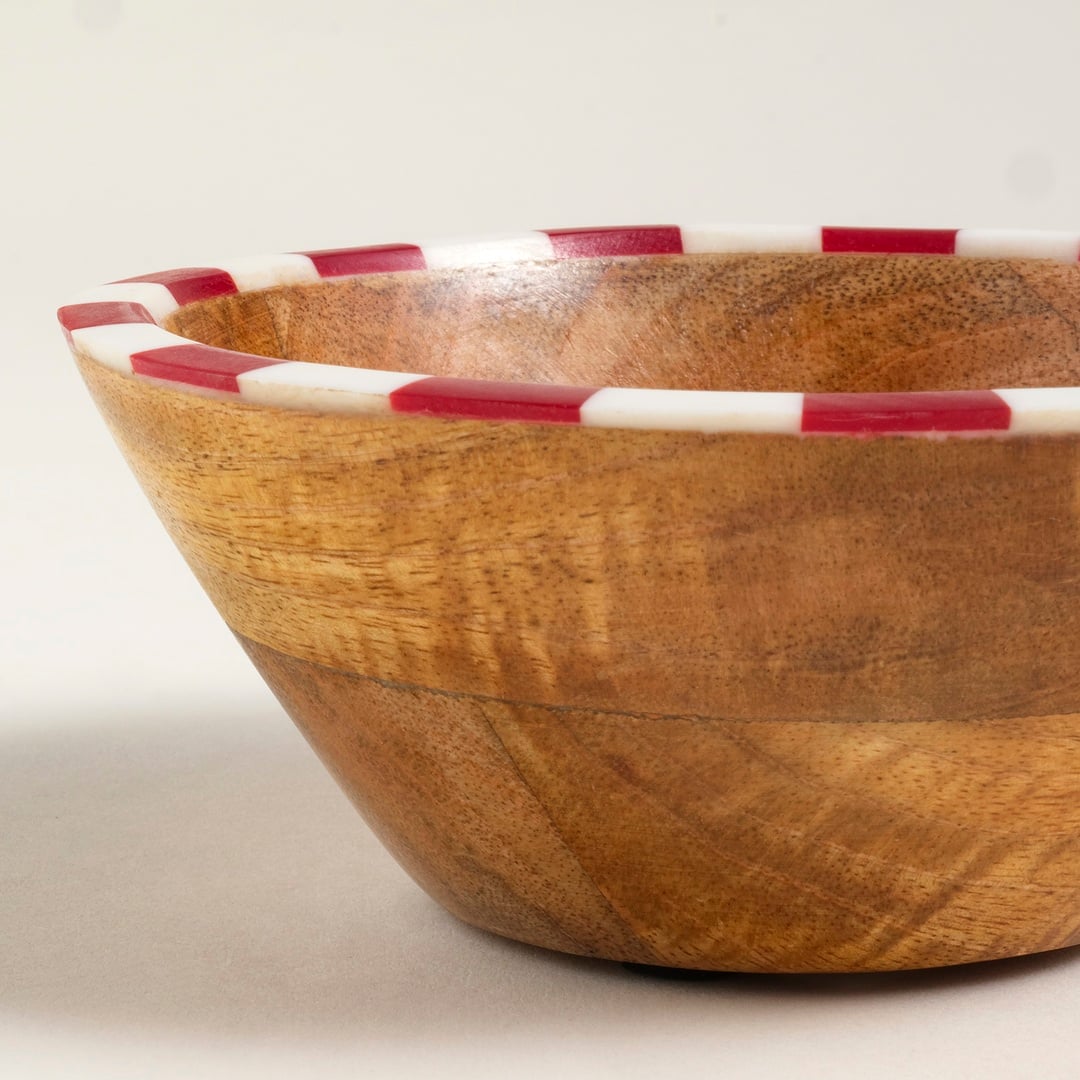 Nohar Mango Ağacı - Reçine Kase 13x13x6 Cm Kırmızı