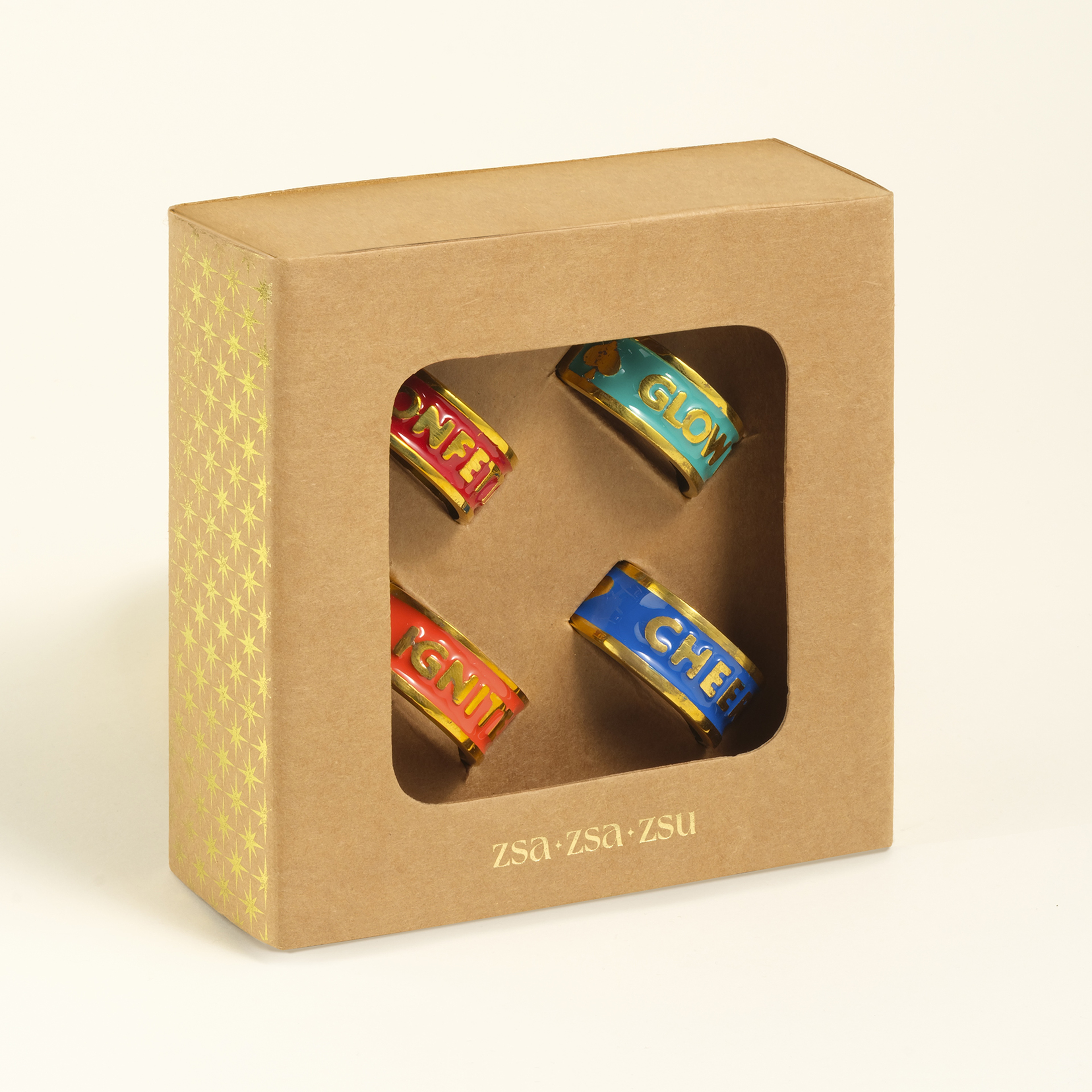 Rampur Çelik - Pirinç Peçete Halkası 5 Cm Altın - Renkli