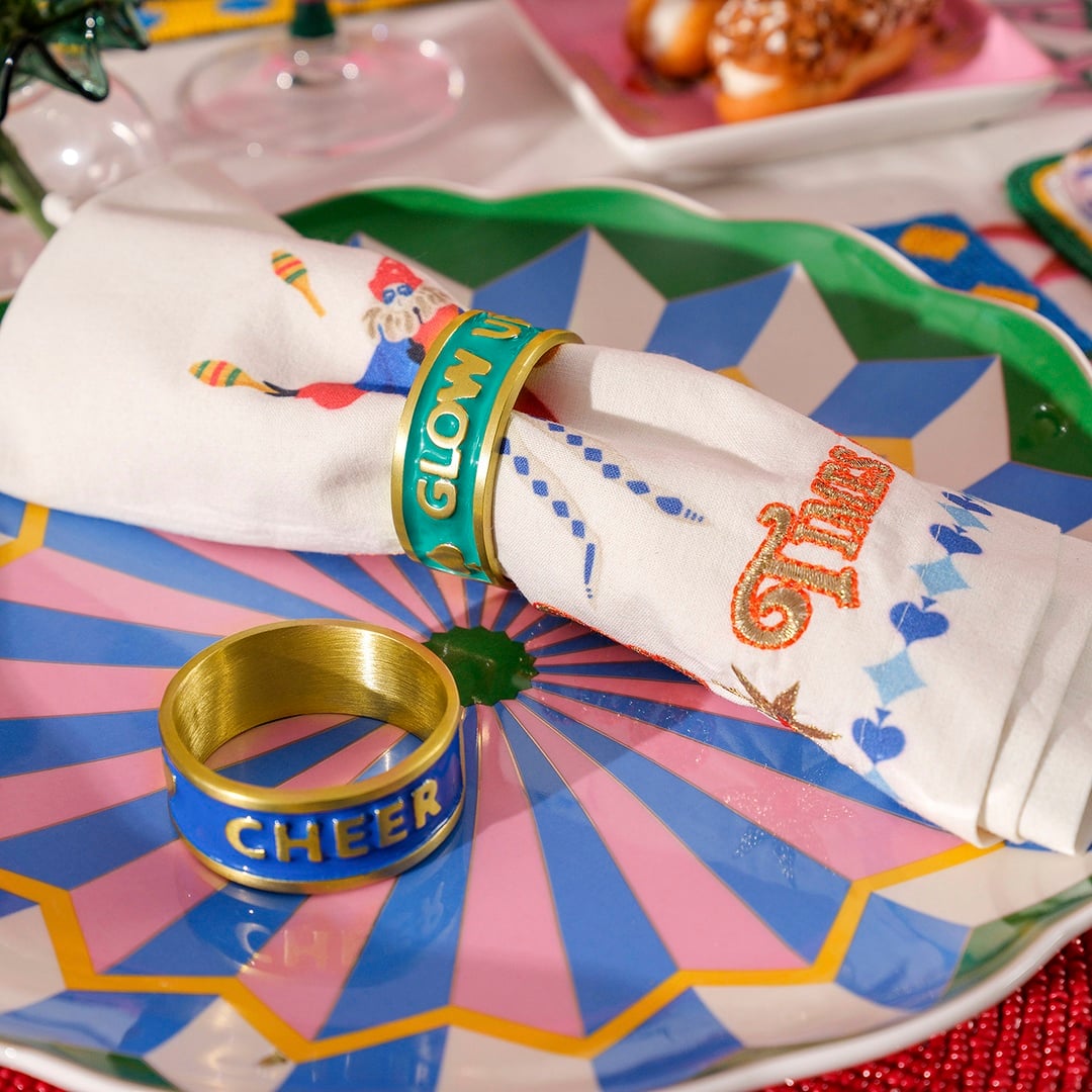 Rampur Çelik - Pirinç Peçete Halkası 5 Cm Altın - Renkli