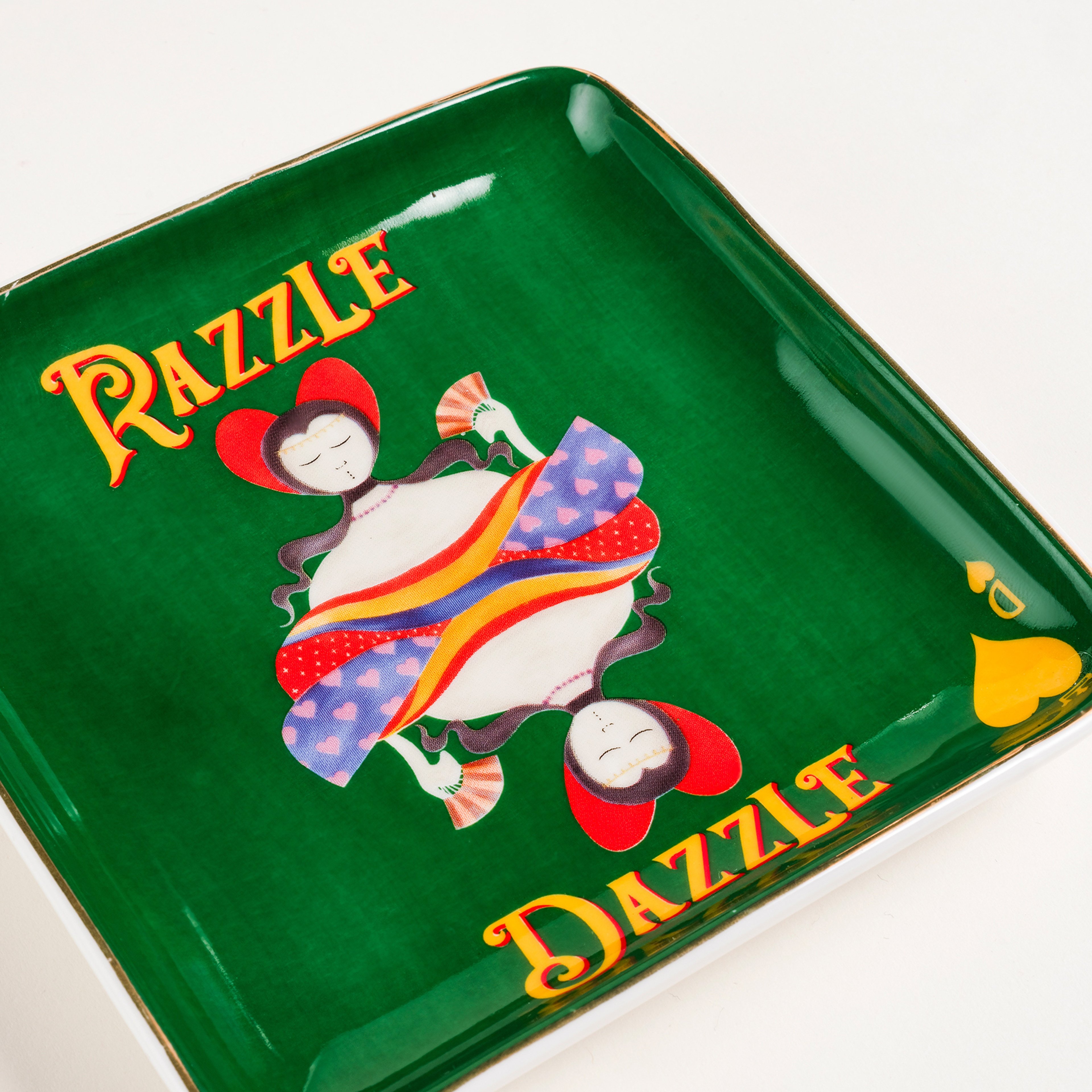 Luohu Porselen Tabak 12x12x2 Cm Yeşil