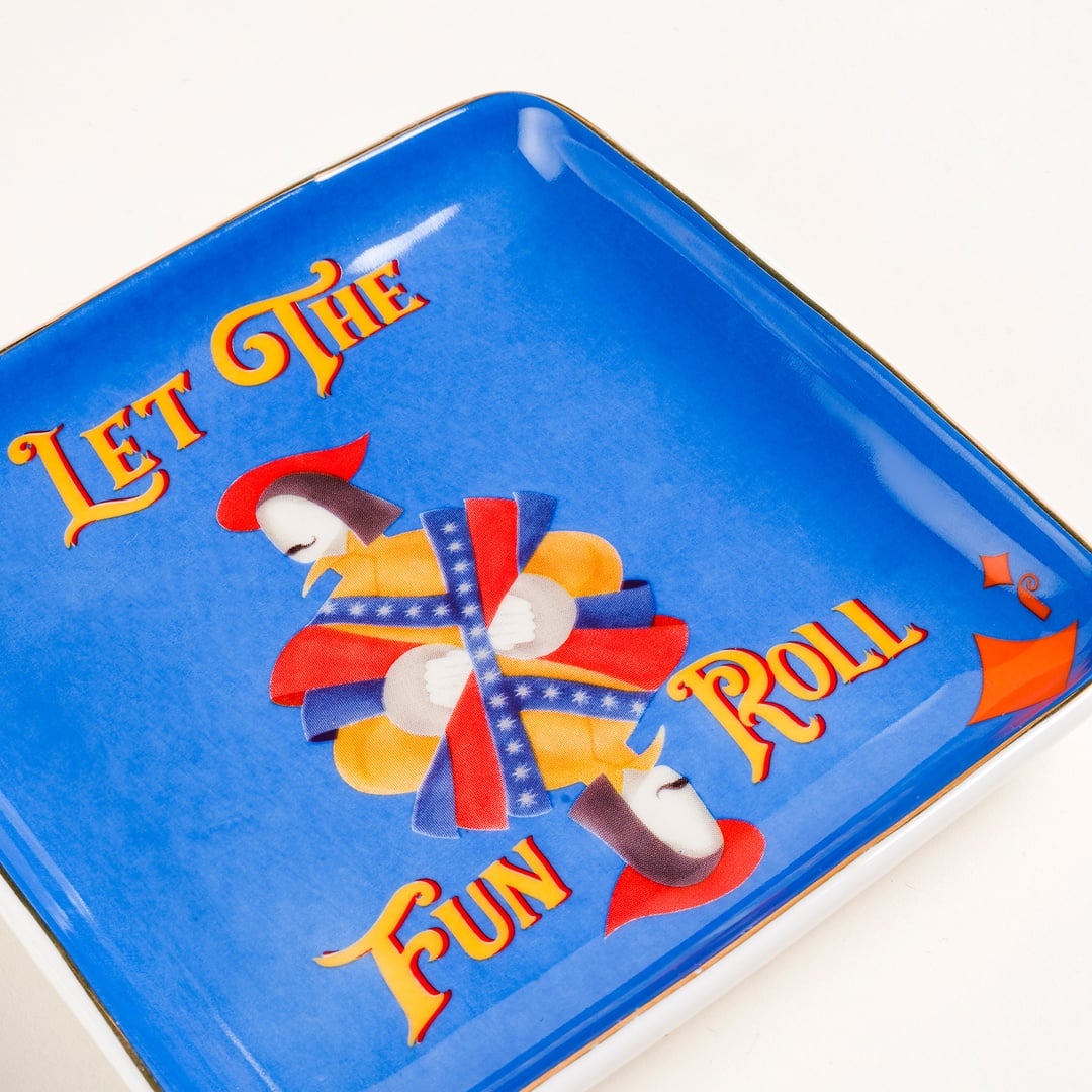 Luohu Porselen Tabak 12x12x2 Cm Mavi