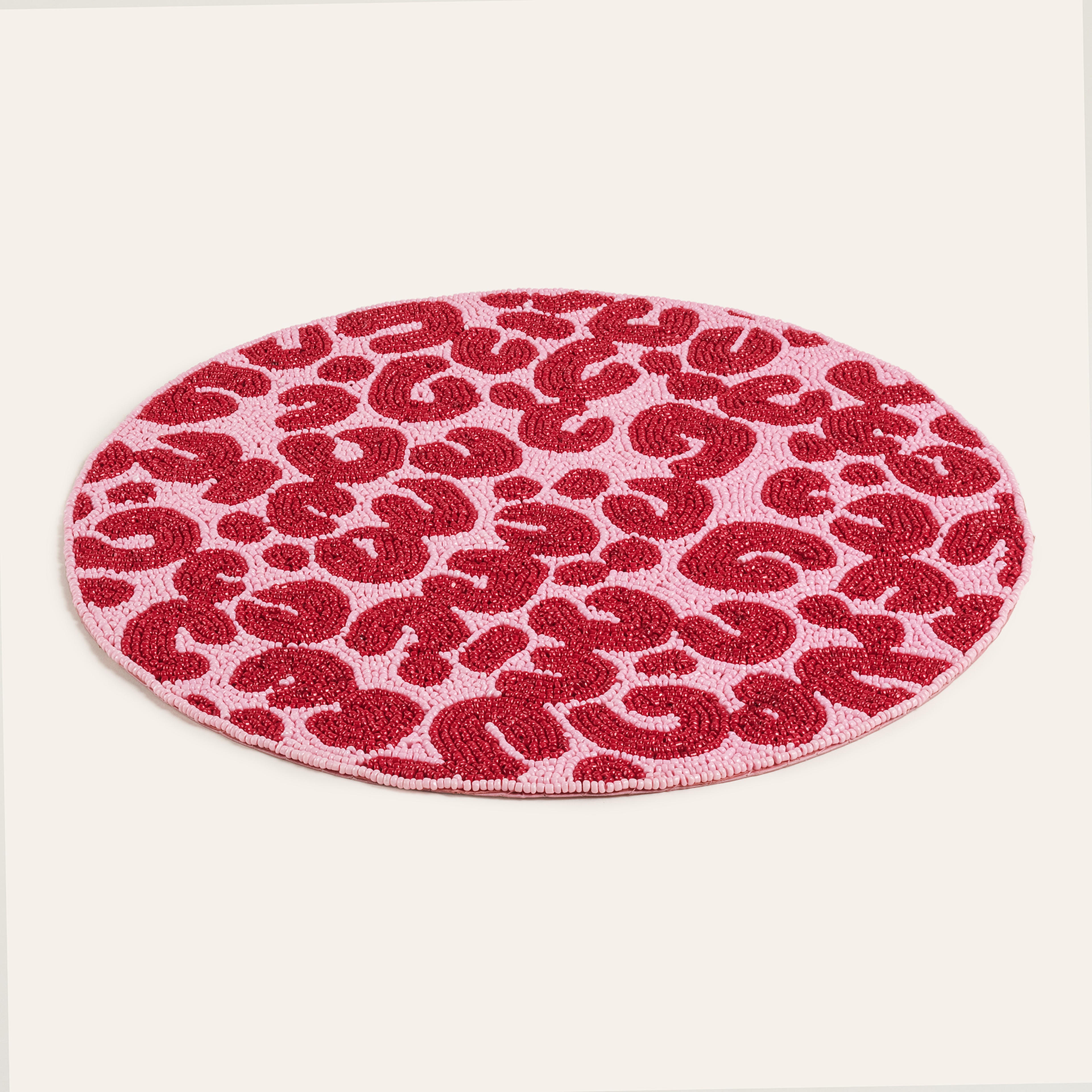 Dadrı Boncuklu Cam - Polyester Amerikan Servis 35 Cm Fuşya - Pembe