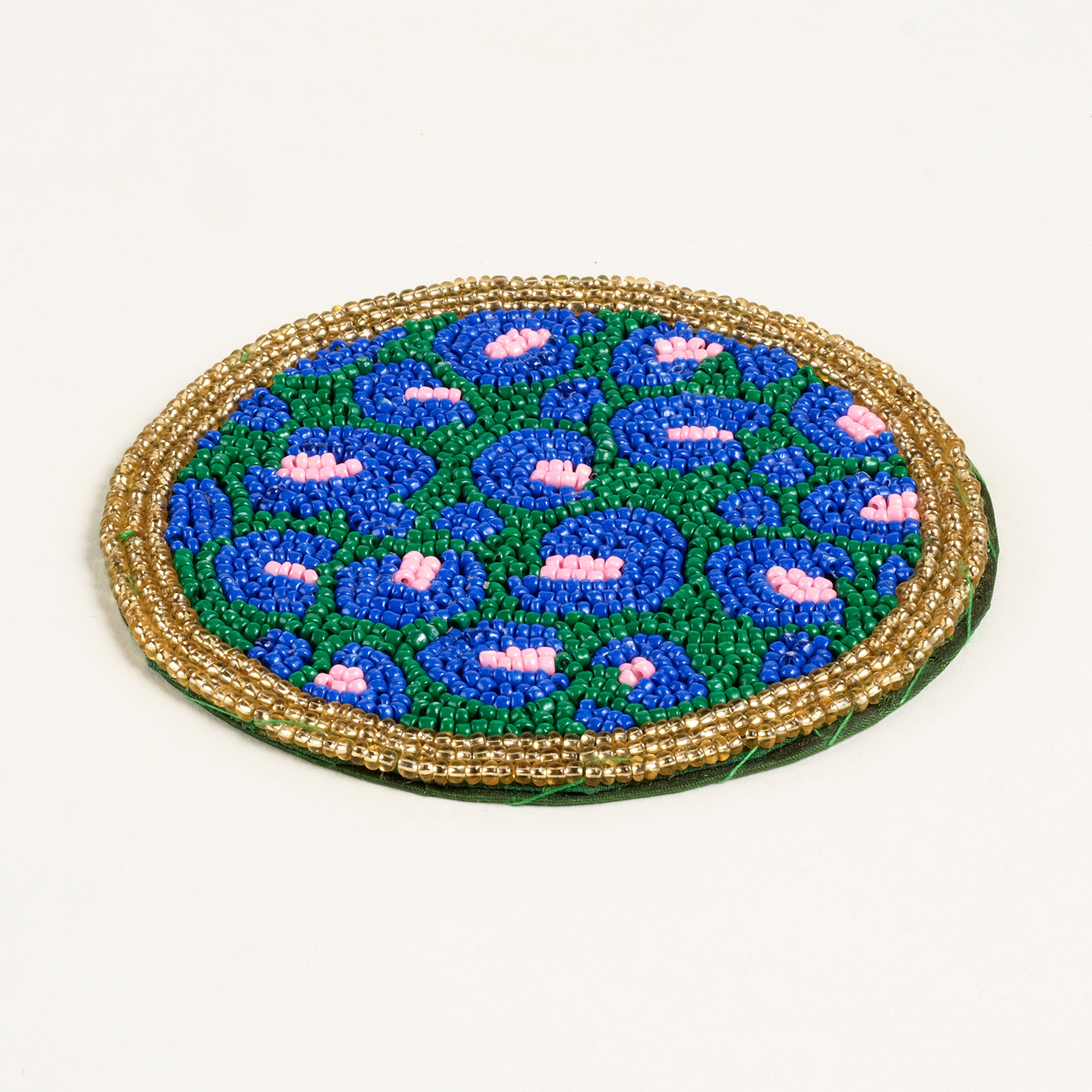 Dadrı Cam - Polyester Bardak Altlığı 10 Cm Mavi