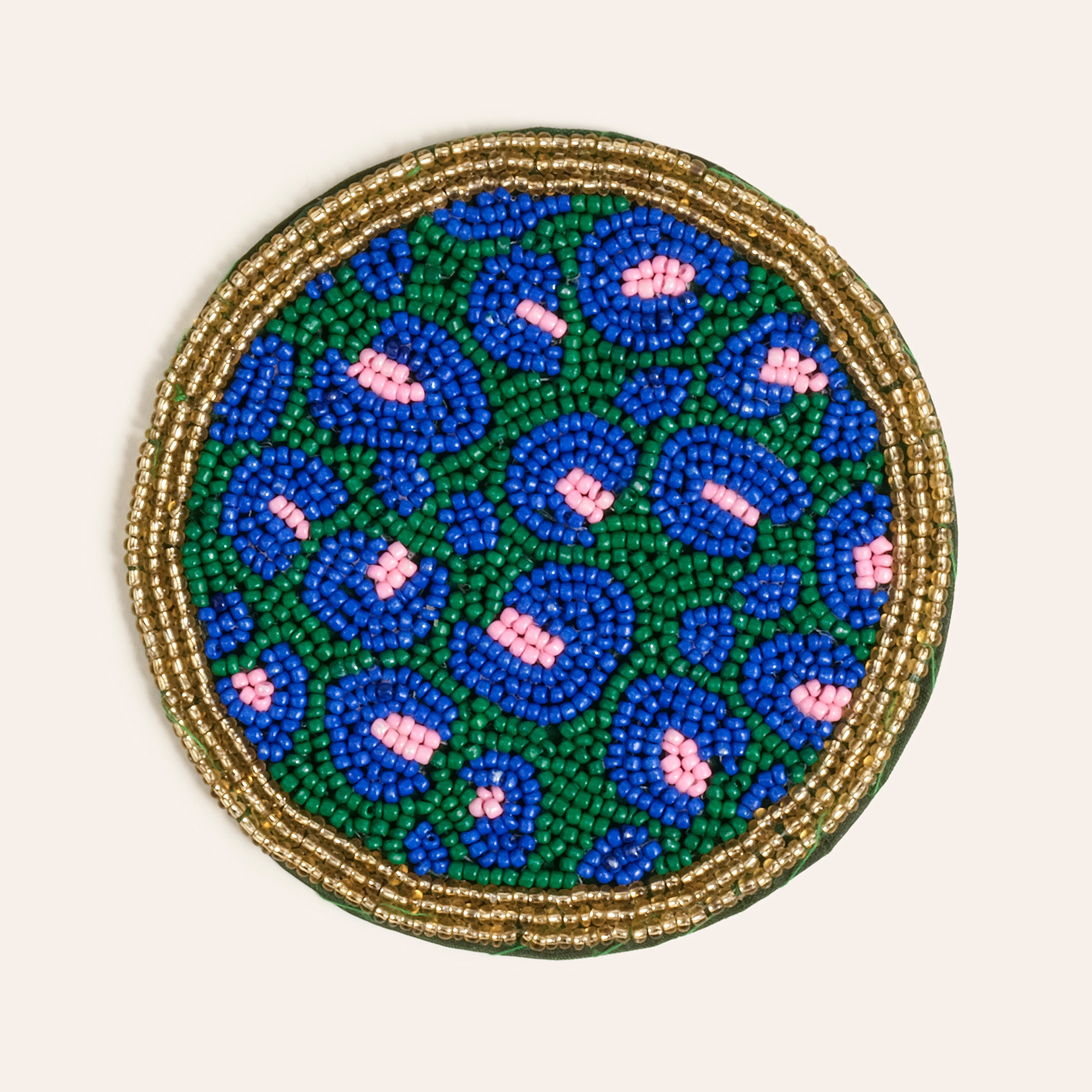 Dadrı Cam - Polyester Bardak Altlığı 10 Cm Mavi