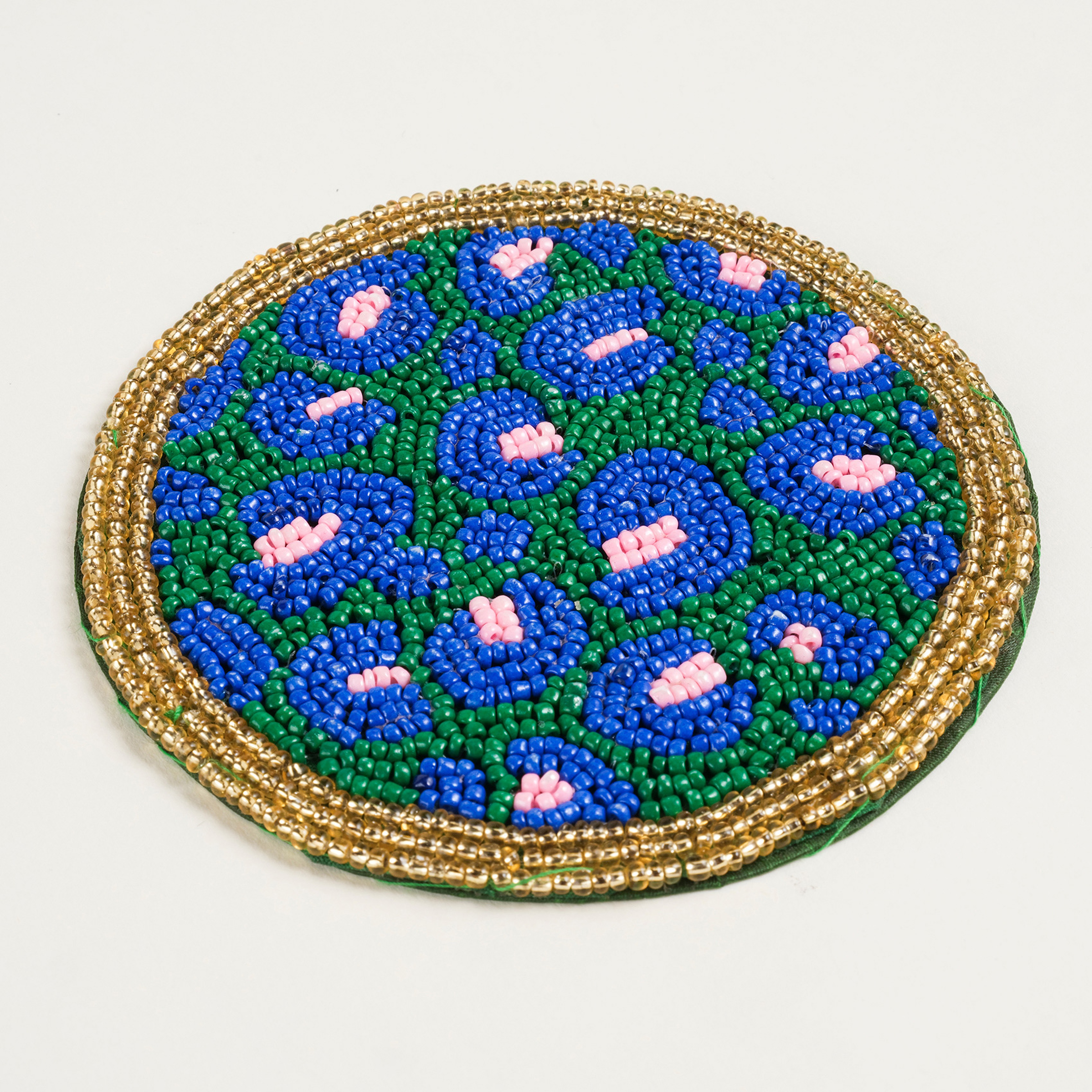 Dadrı Cam - Polyester Bardak Altlığı 10 Cm Mavi