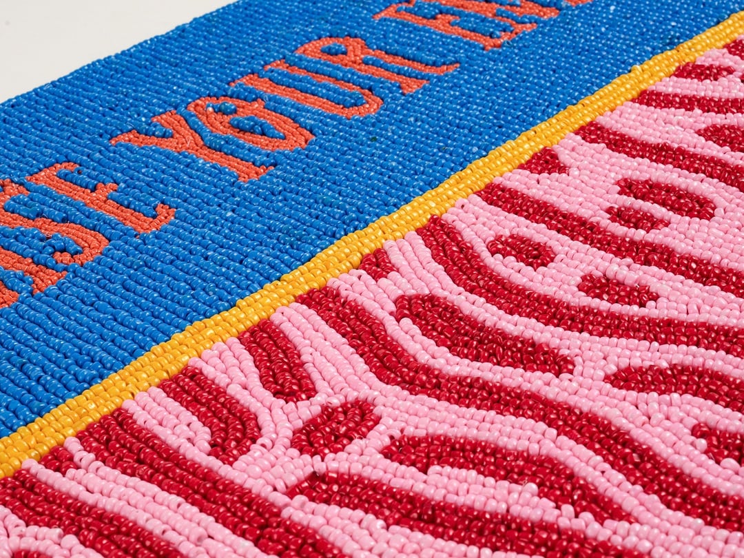 Dadrı Cam - Polyester Amerikan Servis 30x40 Cm Mavi - Fuşya