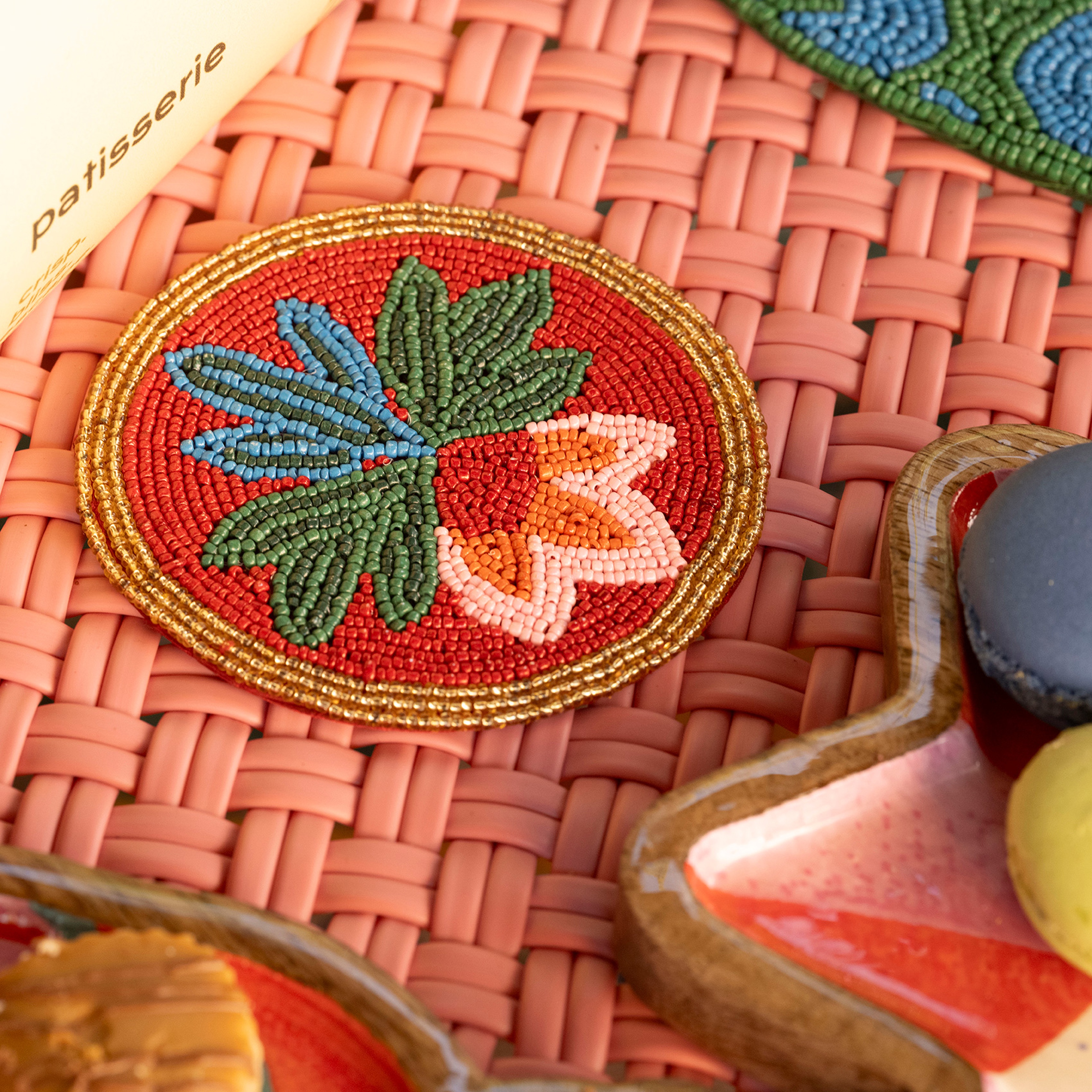 Dadrı Cam - Polyester Bardak Altlığı 10 Cm Turuncu