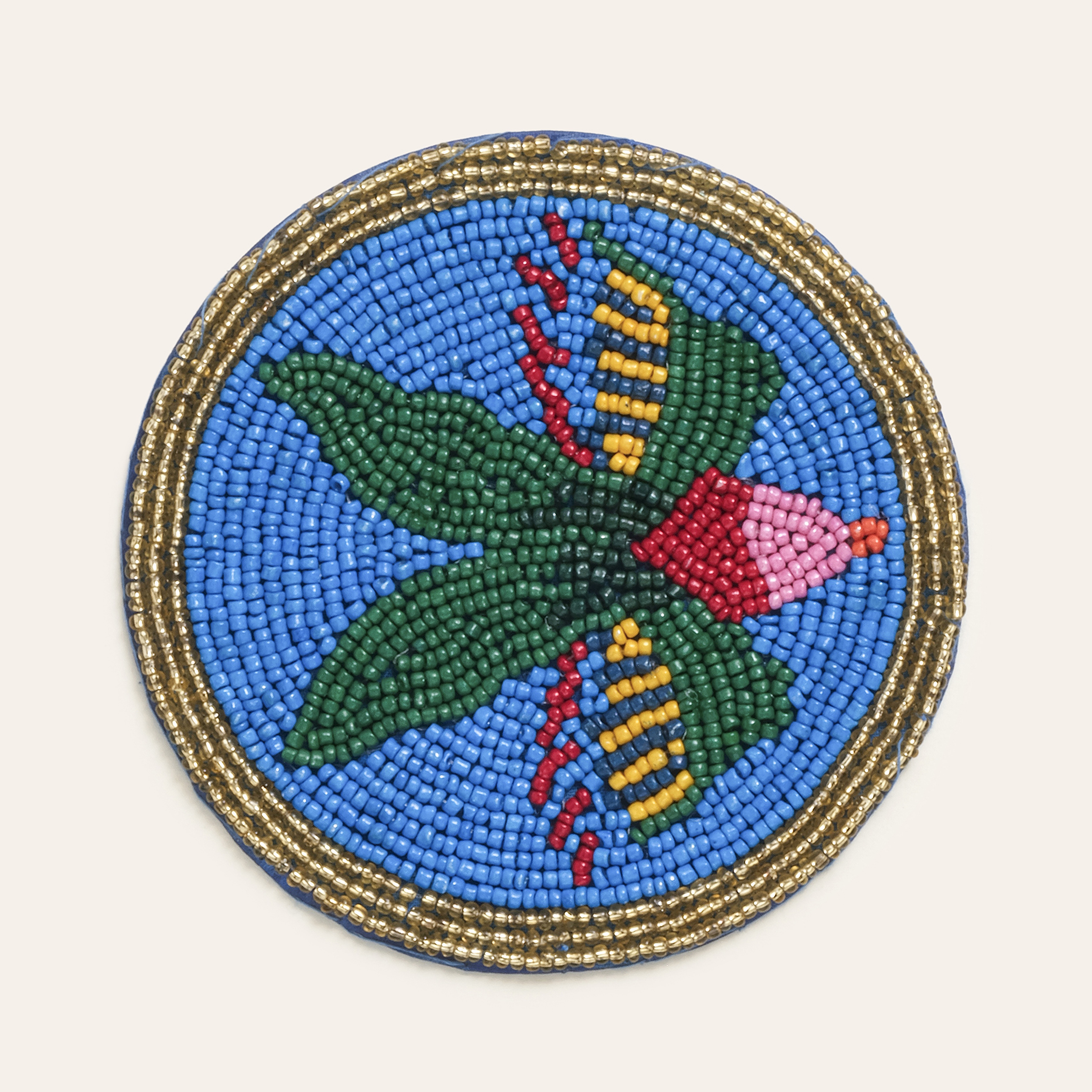 Dadrı Cam - Polyester Bardak Altlığı 10 Cm Mavi