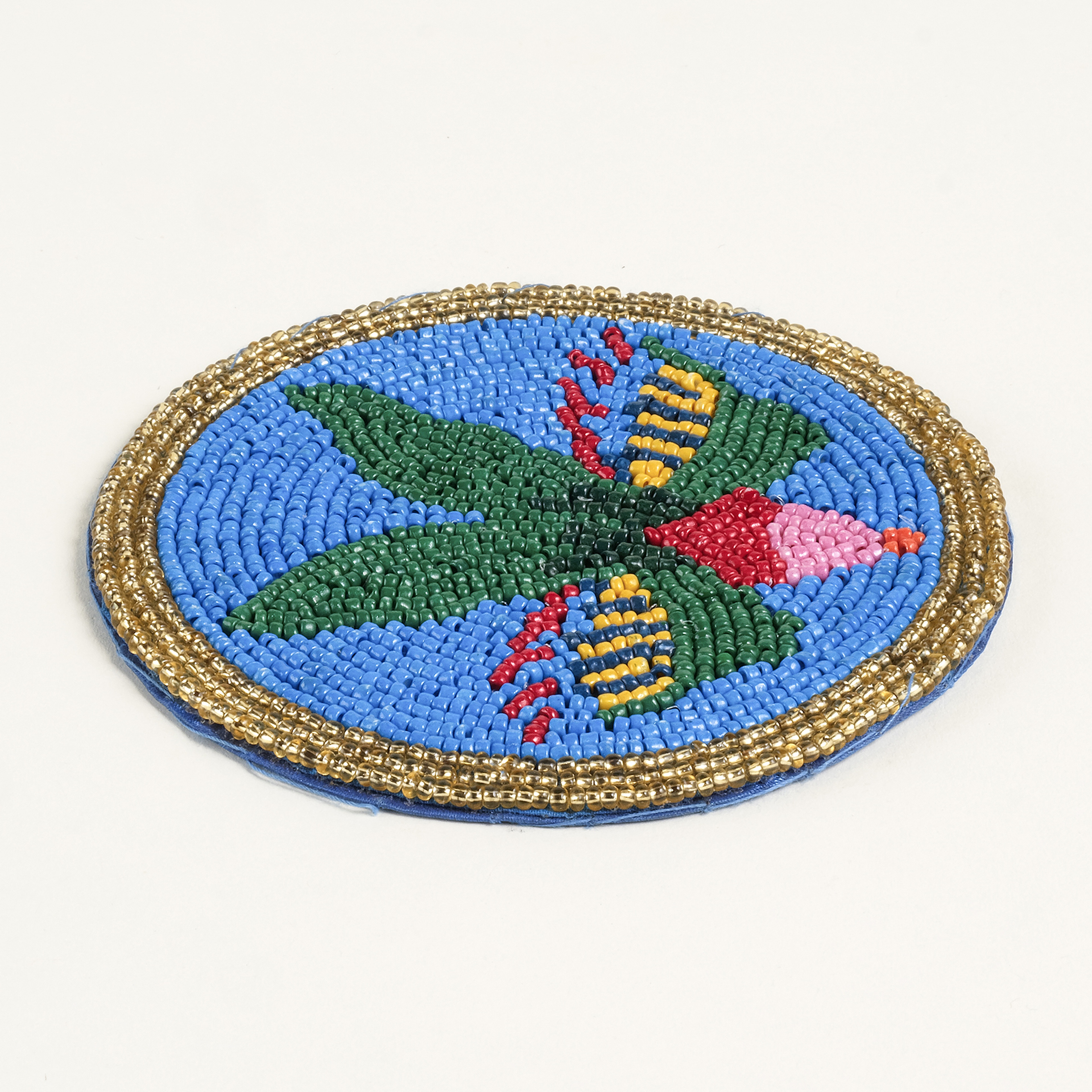 Dadrı Cam - Polyester Bardak Altlığı 10 Cm Mavi