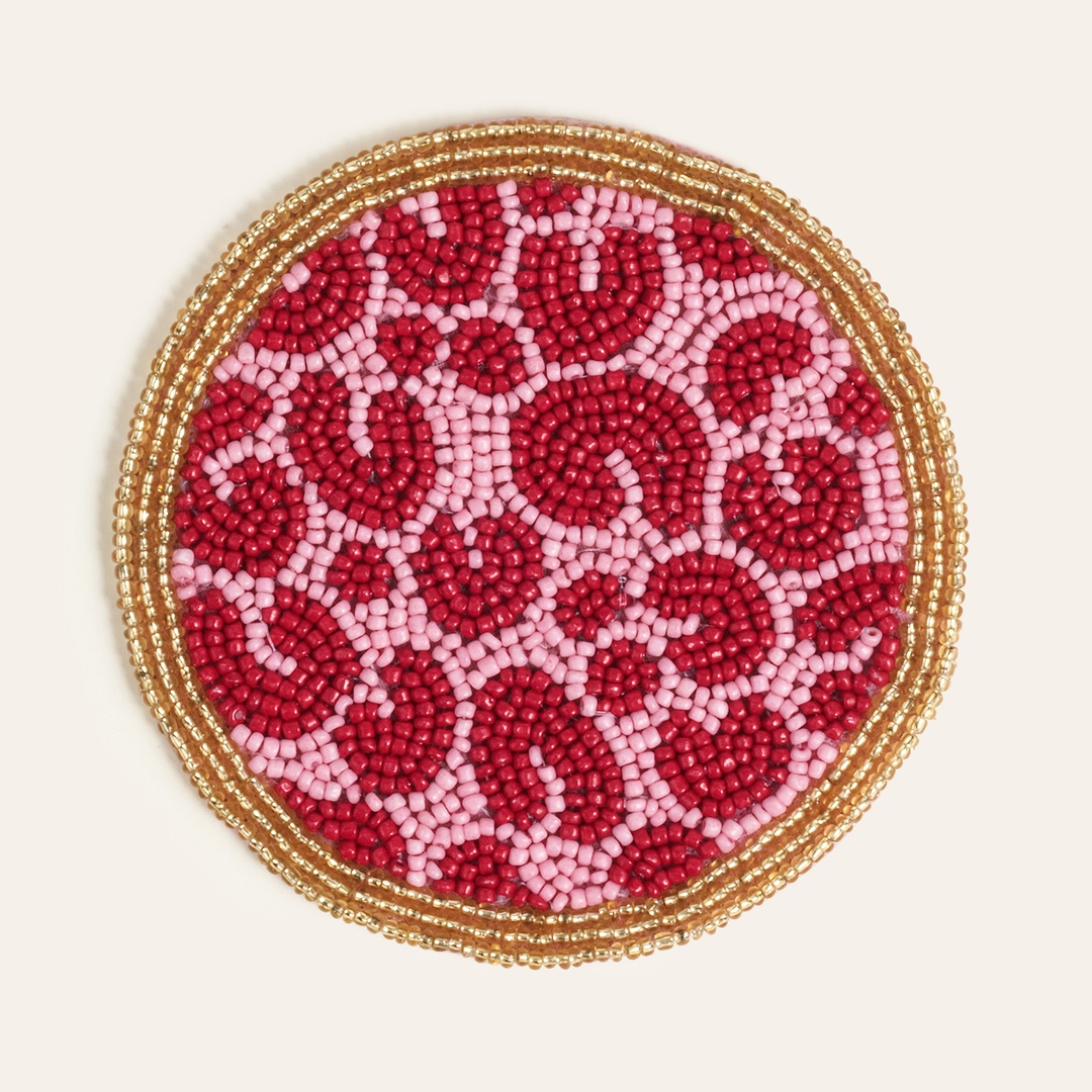 Dadrı Cam - Polyester Bardak Altlığı 10 Cm Fuşya