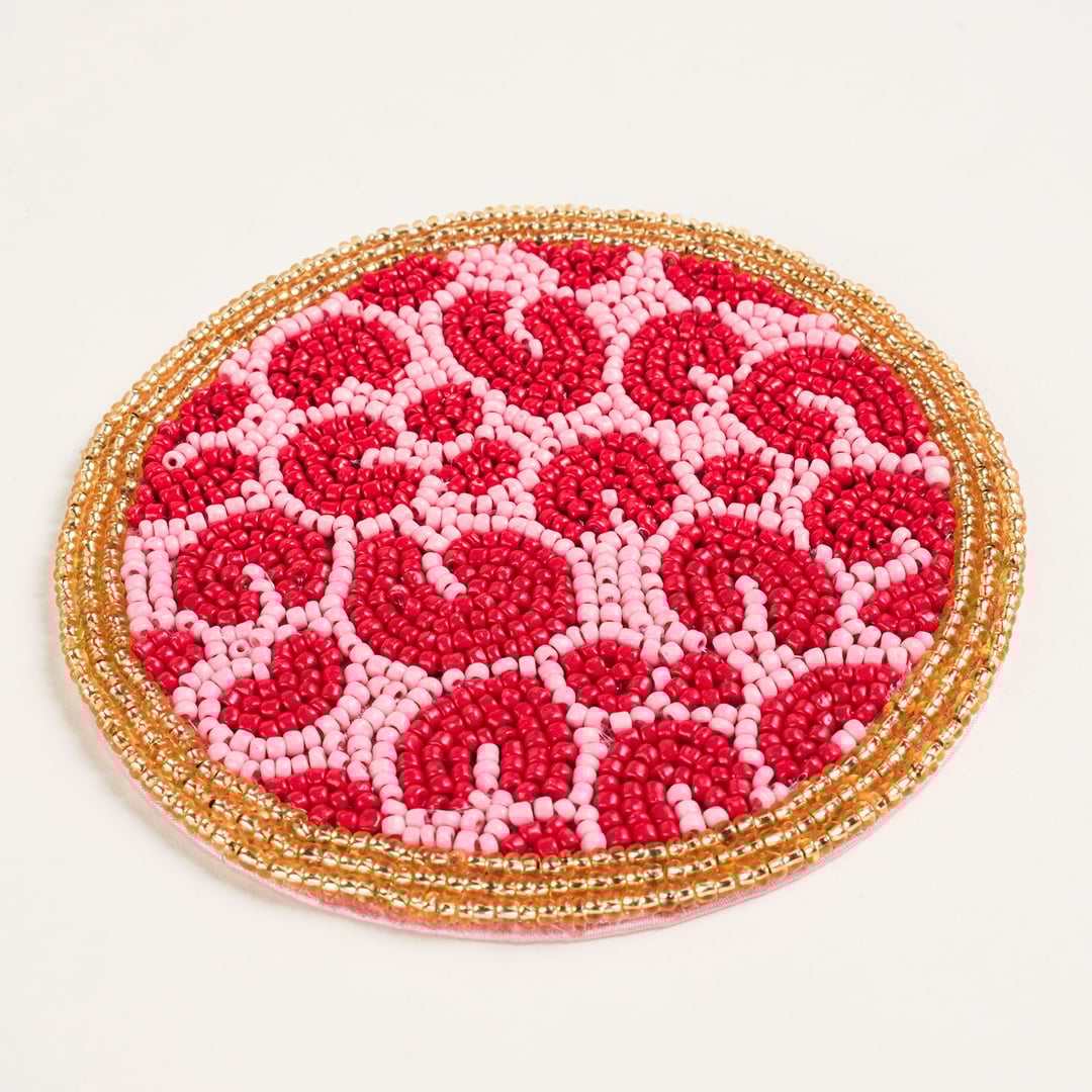 Dadrı Cam - Polyester Bardak Altlığı 10 Cm Fuşya