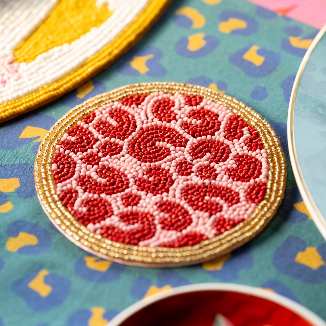 Dadrı Cam - Polyester Bardak Altlığı 10 Cm Fuşya