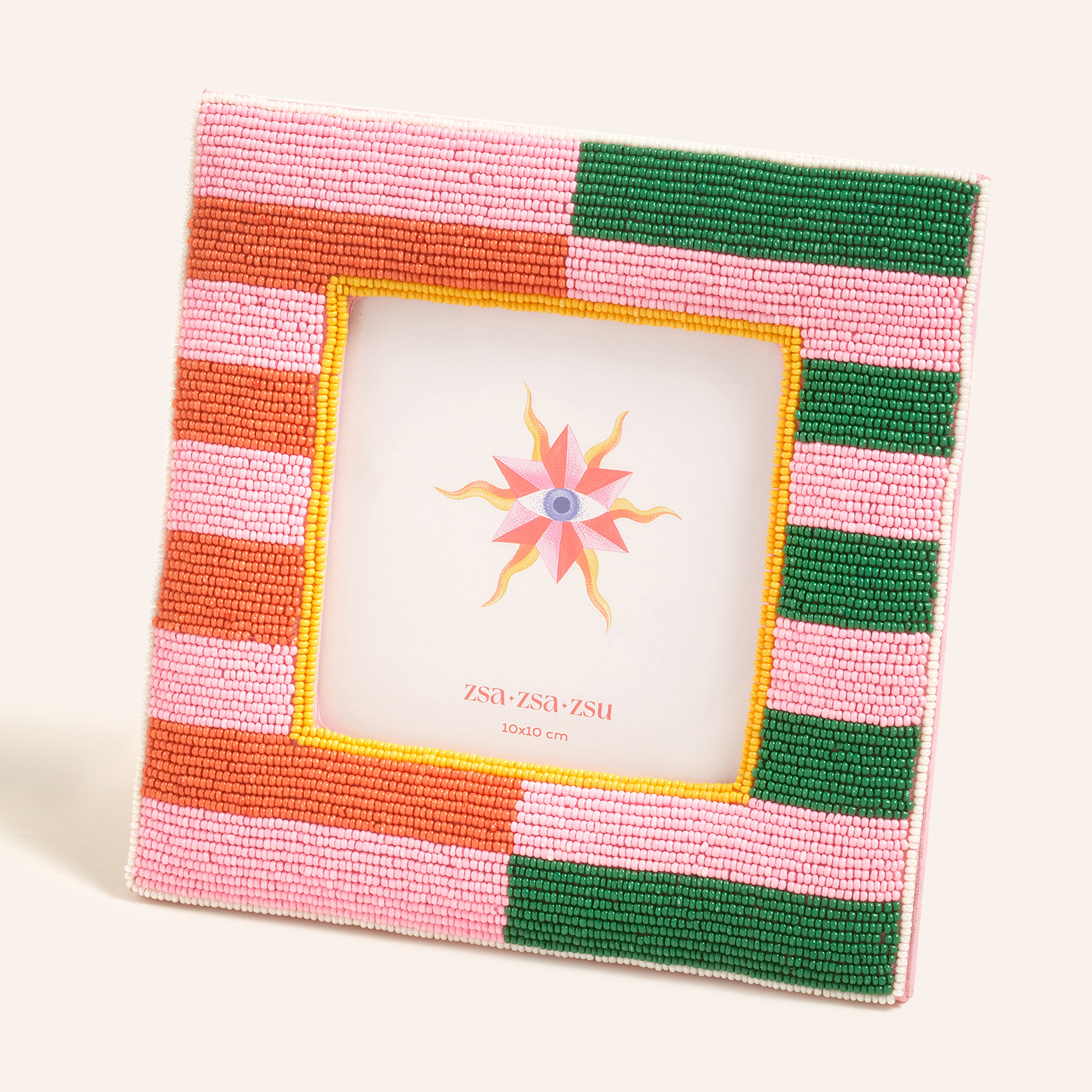 Dadrı Cam Boncuk-ahşap Çerçeve 17x17 Cm Renkli