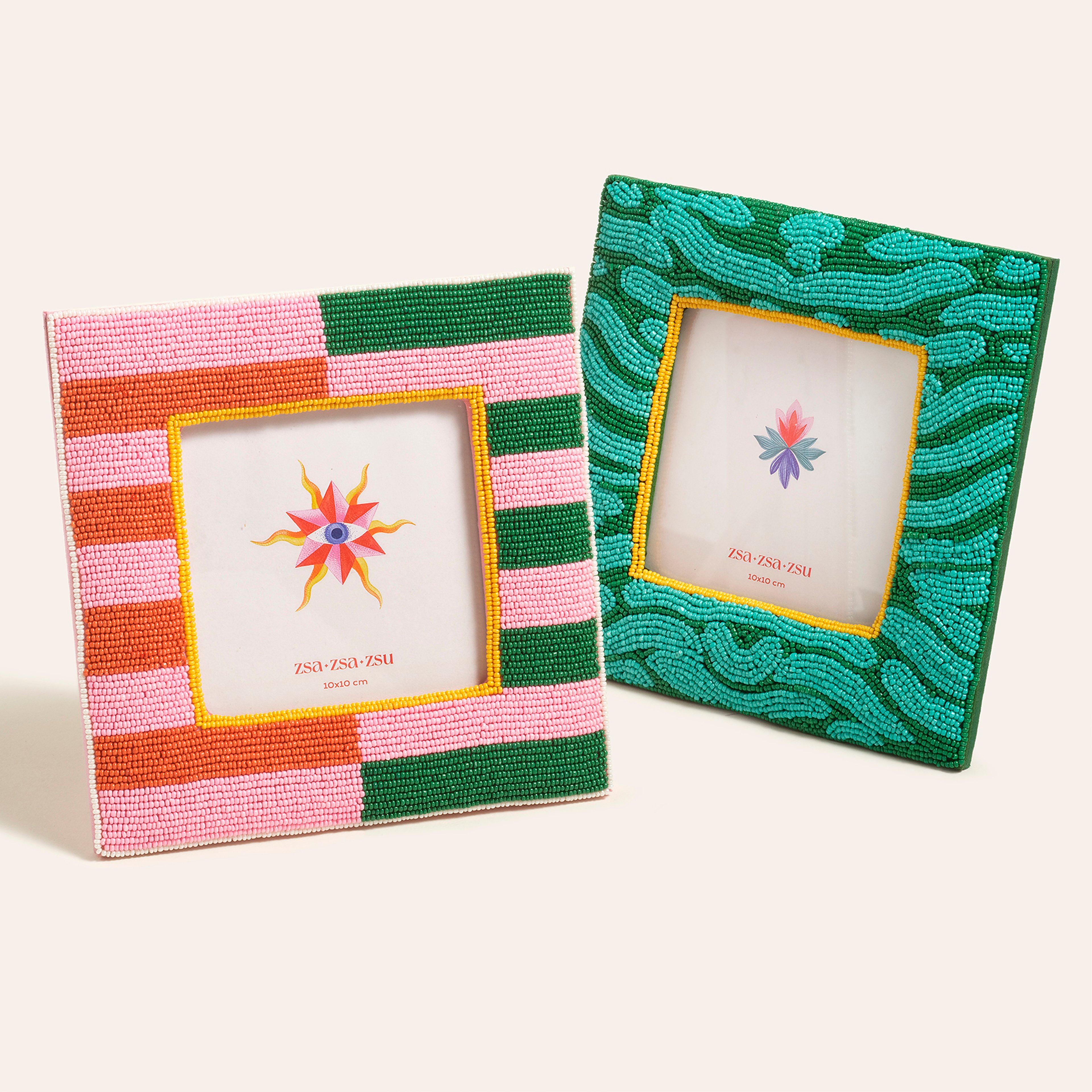 Dadrı Cam Boncuk-ahşap Çerçeve 17x17 Cm Renkli