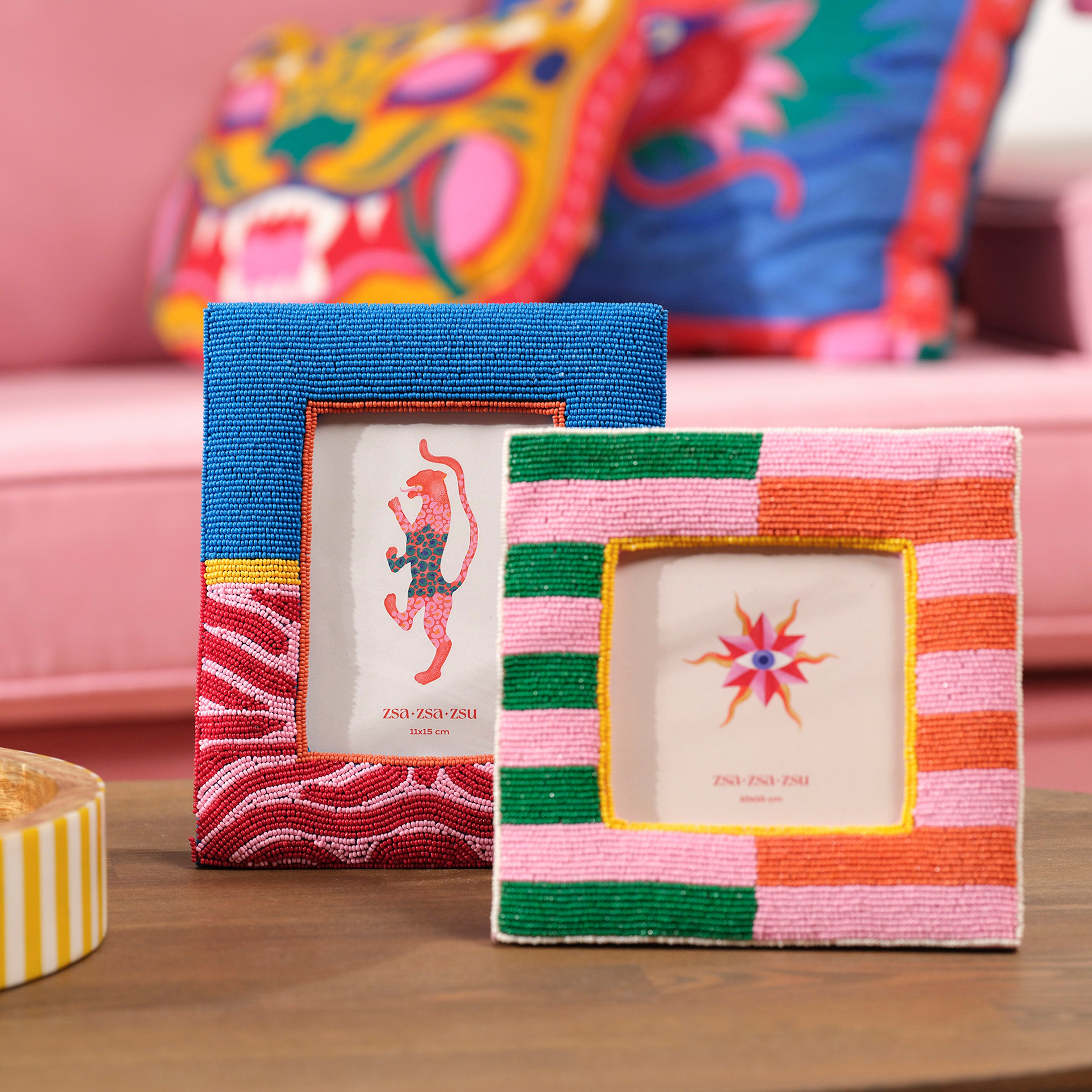 Dadrı Cam Boncuk-ahşap Çerçeve 21x17 Cm Renkli