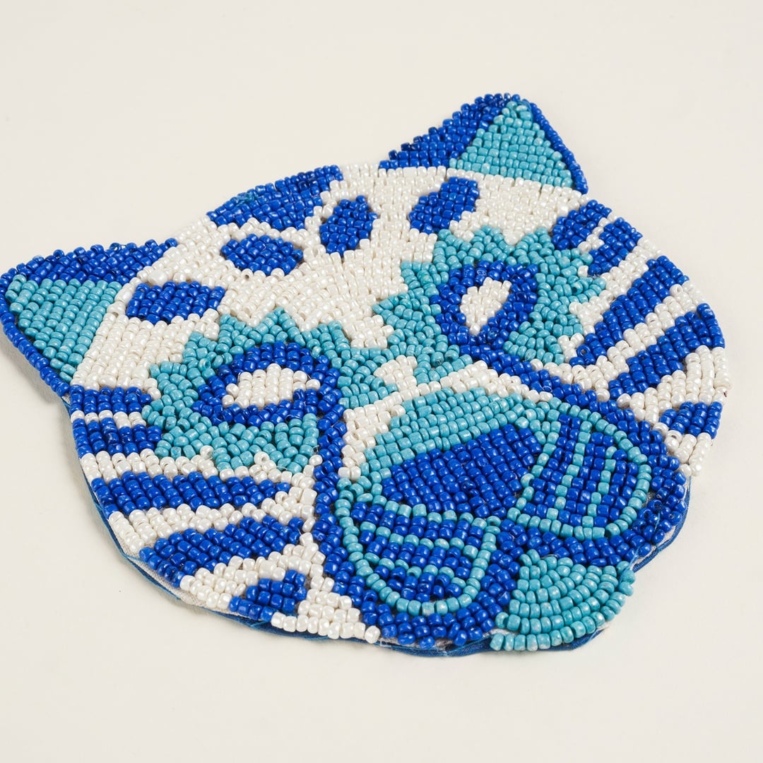 Dadrı Cam - Polyester Bardak Altlığı 10 Cm Mavi