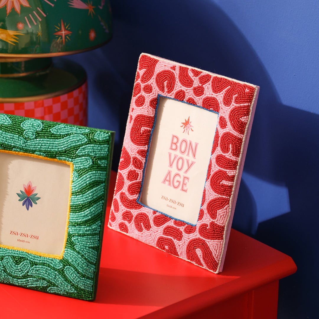 Dadrı Cam Boncuk-ahşap Çerçeve 17x17 Cm Yeşil