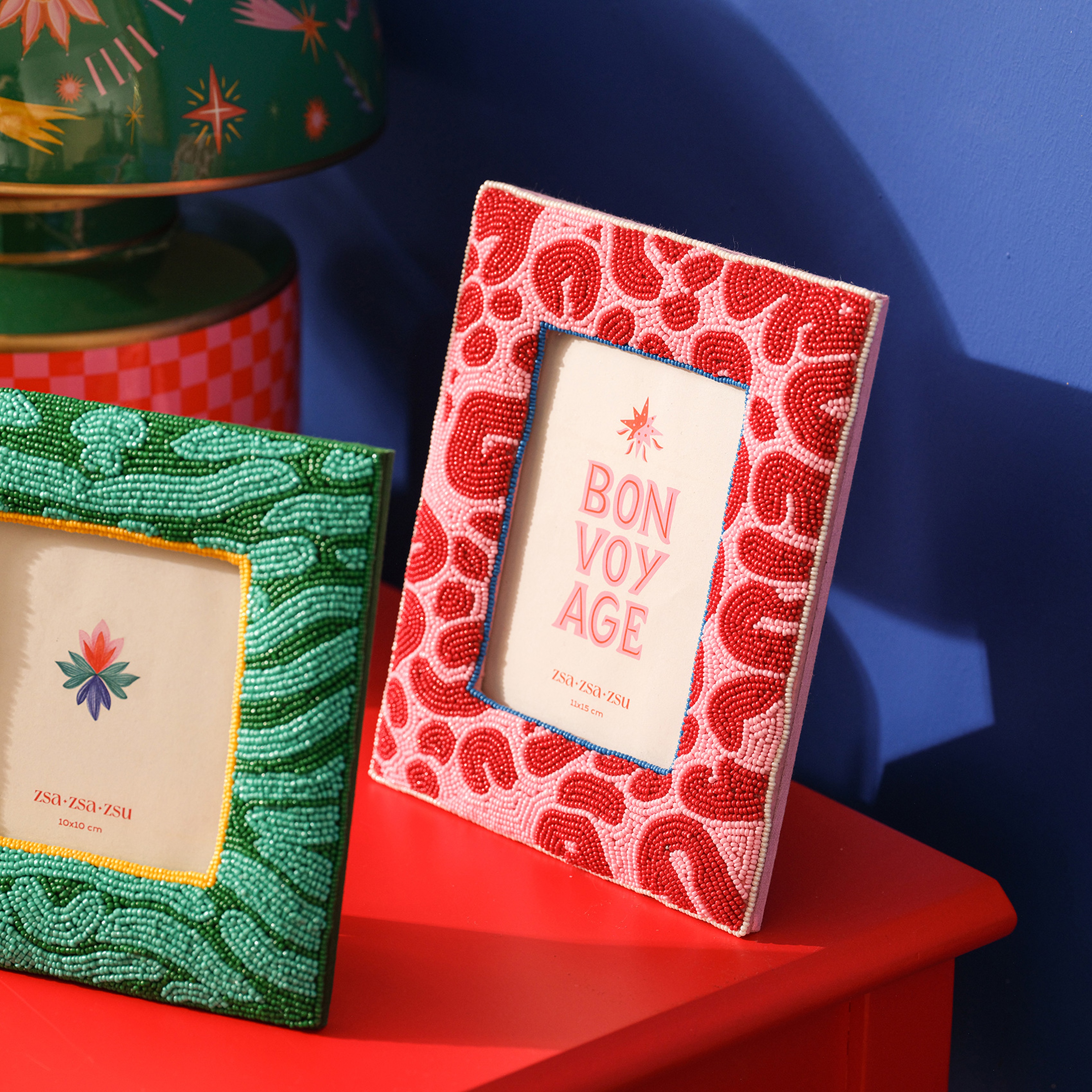 Dadrı Cam Boncuk-ahşap Çerçeve 17x17 Cm Yeşil