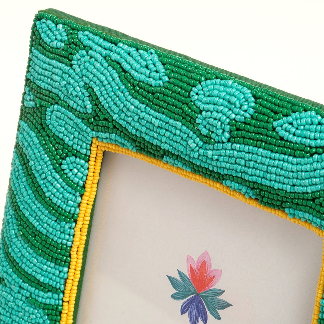 Dadrı Cam Boncuk-ahşap Çerçeve 17x17 Cm Yeşil