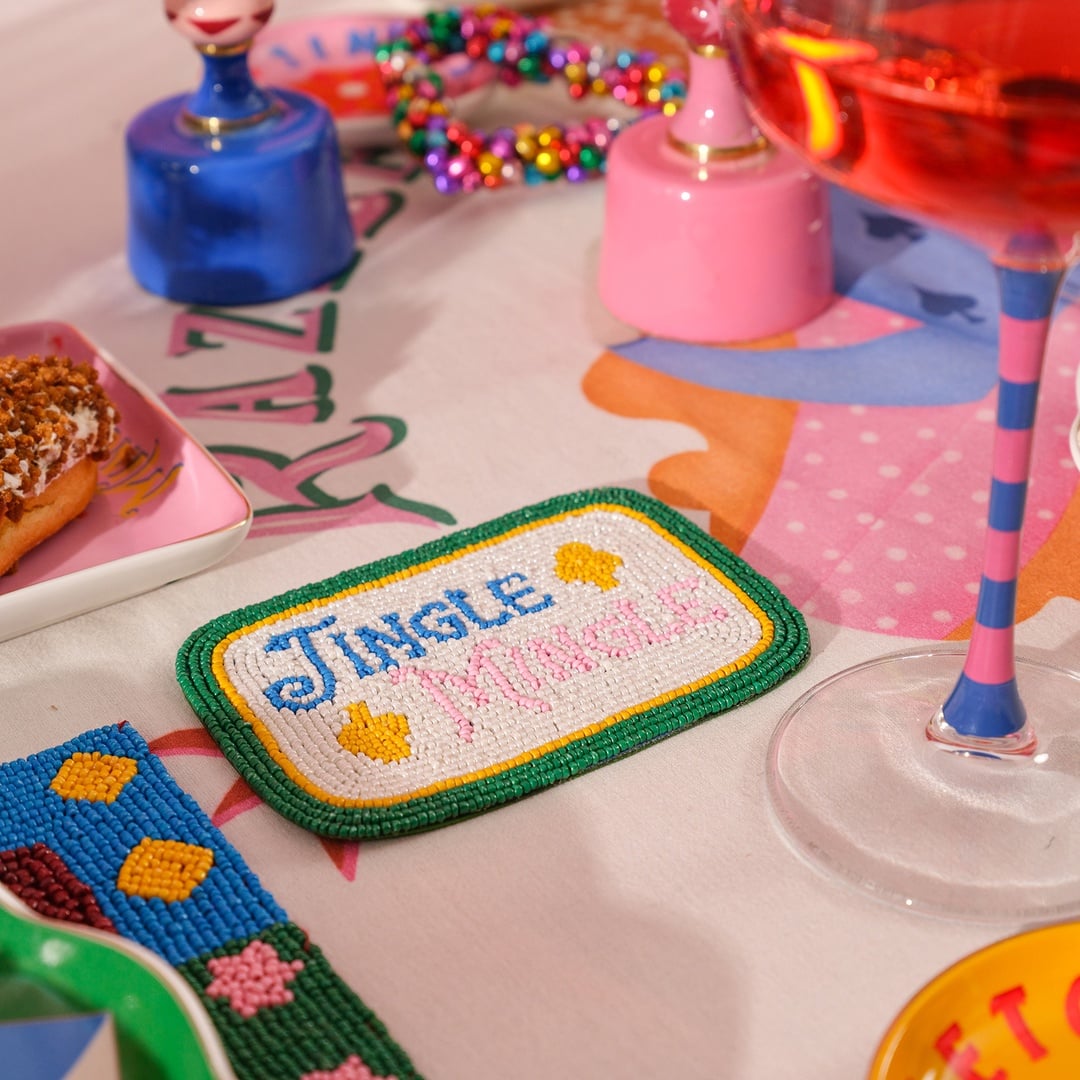 Dadrı Cam - Polyester Bardak Altlığı 12x8 Cm Mavi