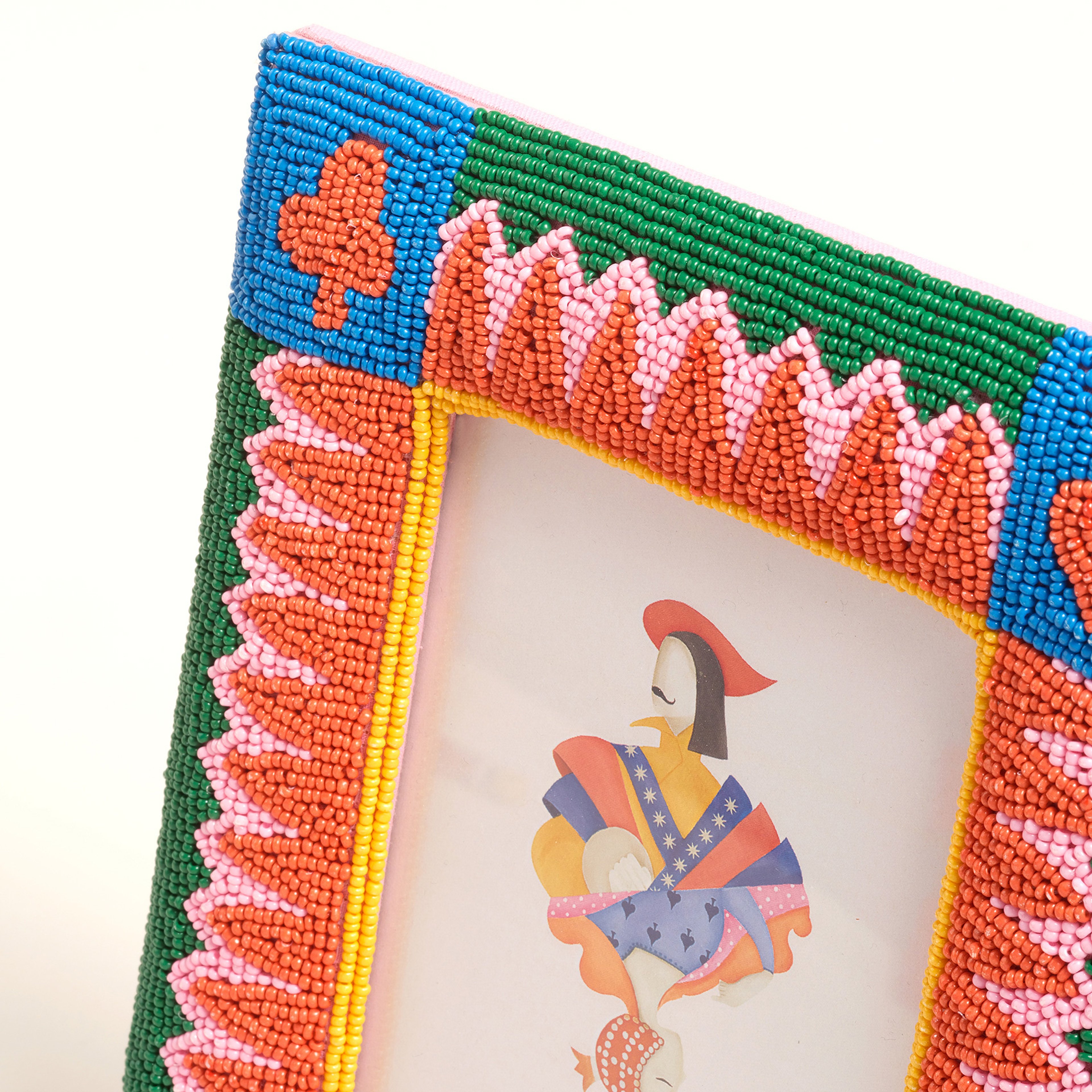 Dadrı Cam Boncuk-ahşap Çerçeve 21x17 Cm Renkli