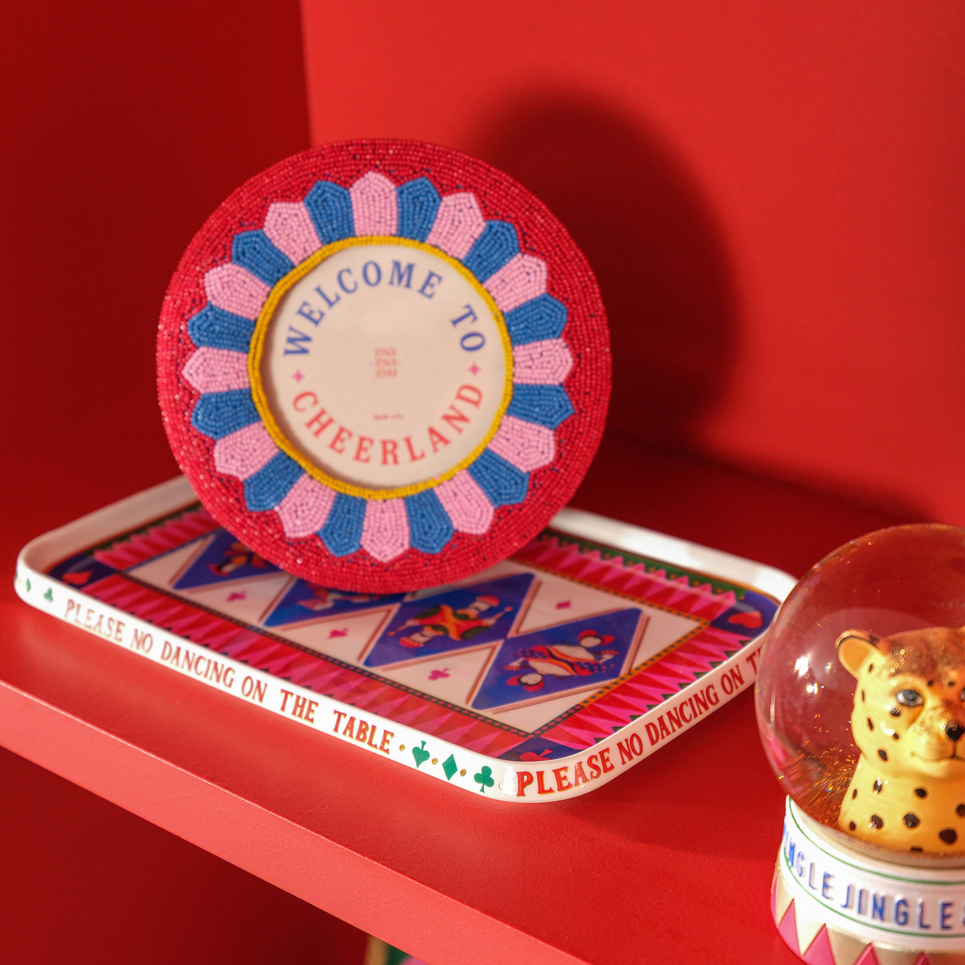 Dadrı Cam Boncuk-ahşap Çerçeve 17 Cm Renkli