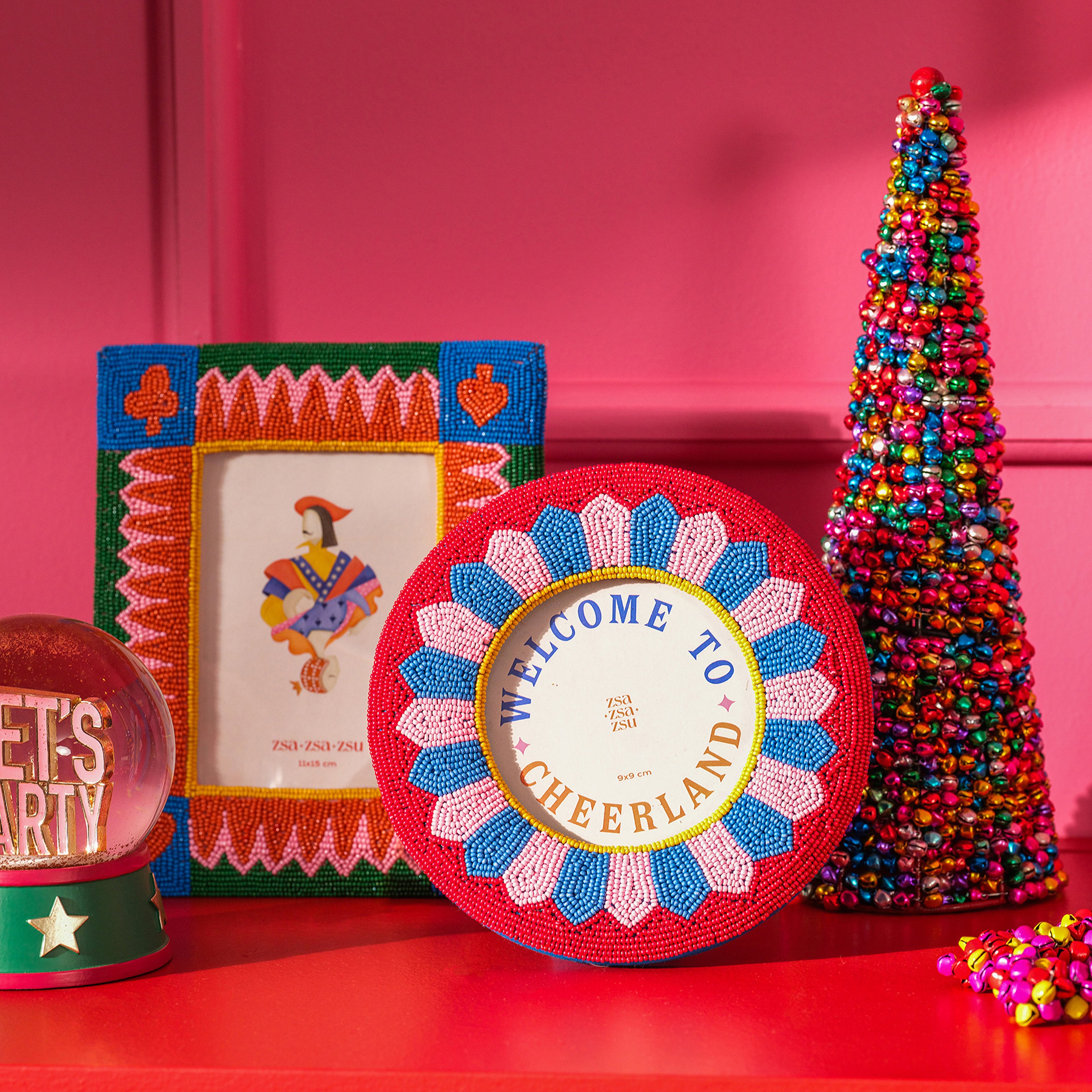 Dadrı Cam Boncuk-ahşap Çerçeve 17 Cm Renkli