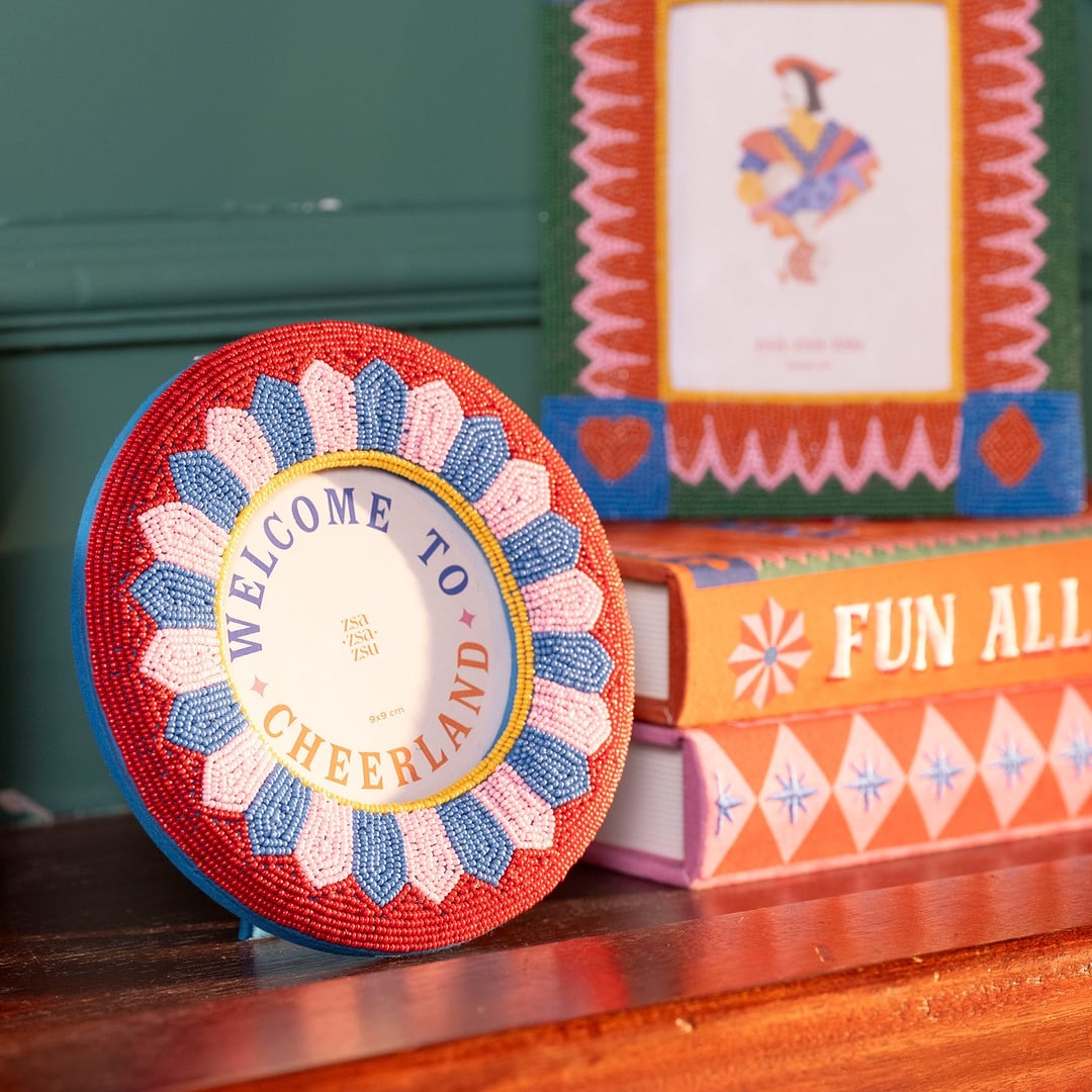 Dadrı Cam Boncuk-ahşap Çerçeve 17 Cm Renkli