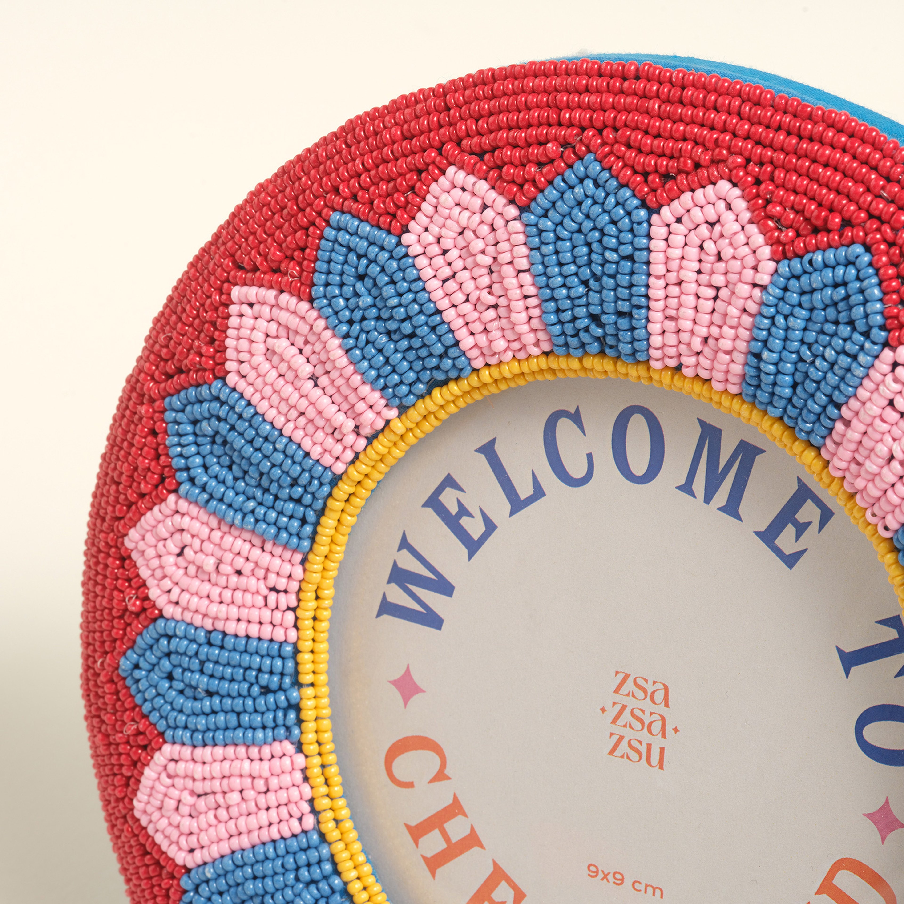 Dadrı Cam Boncuk-ahşap Çerçeve 17 Cm Renkli