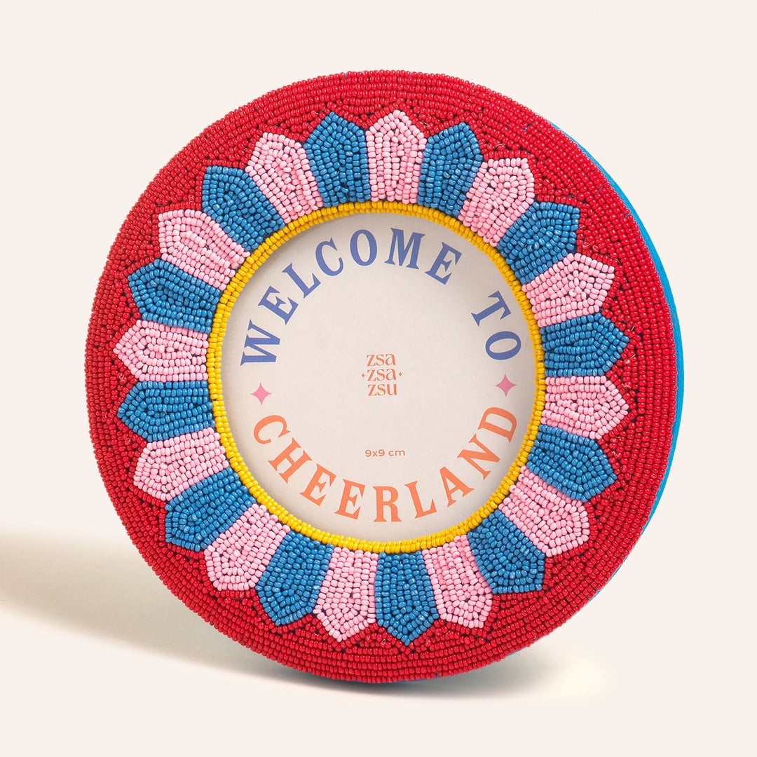 Dadrı Cam Boncuk-ahşap Çerçeve 17 Cm Renkli