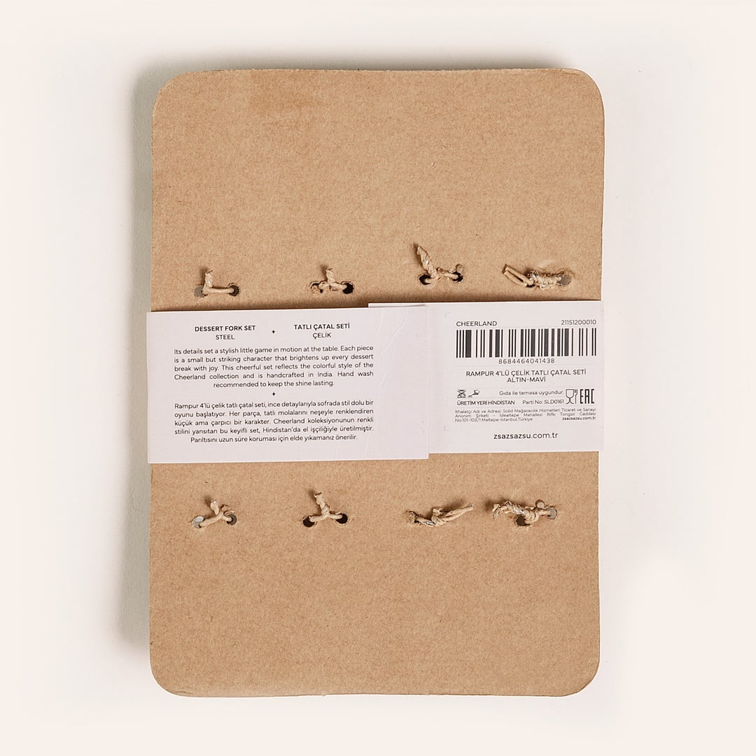 Rampur Çelik - Pirinç Çkb Seti 3x15x1 Cm Altın - Mavi