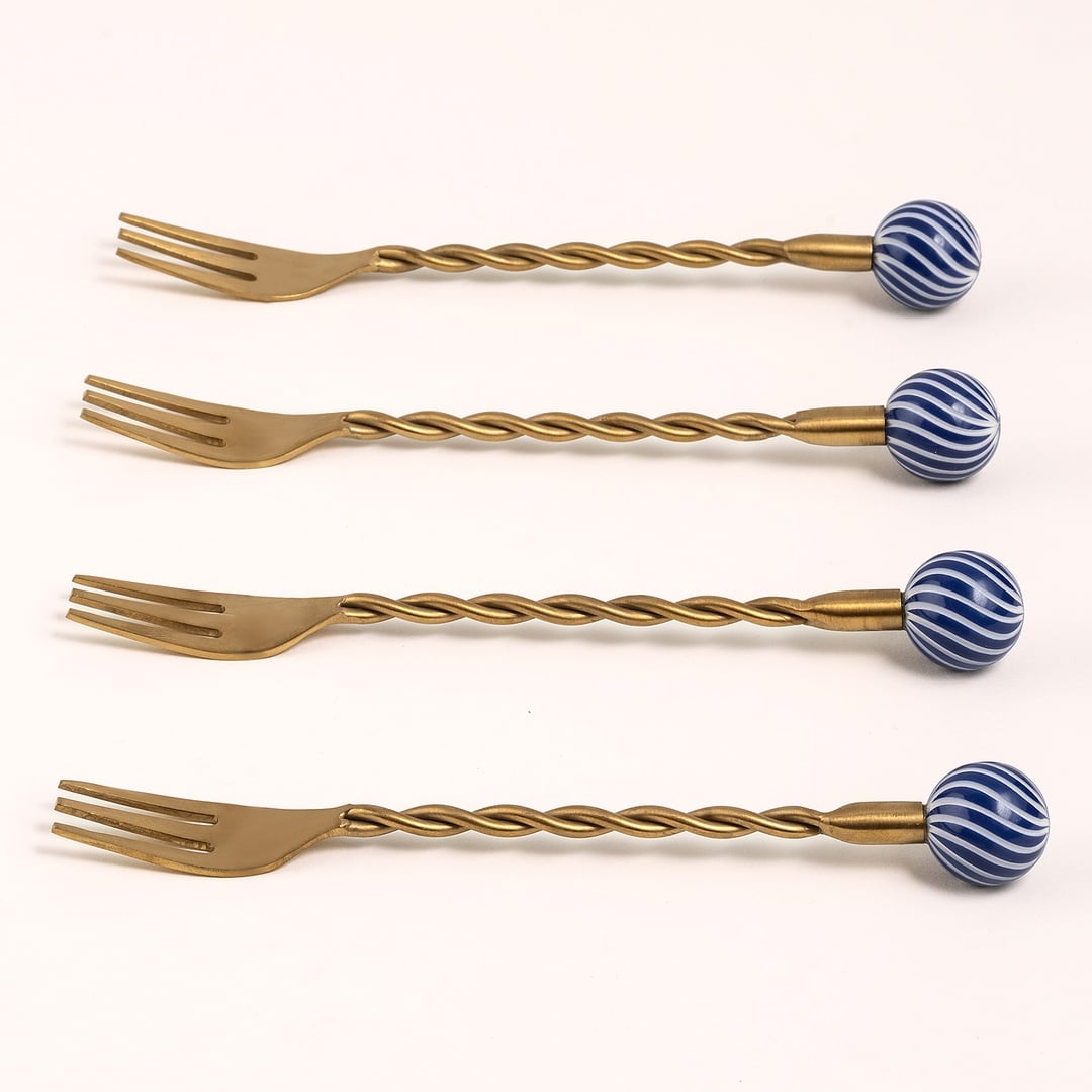 Rampur Çelik - Pirinç Çkb Seti 3x15x1 Cm Altın - Mavi