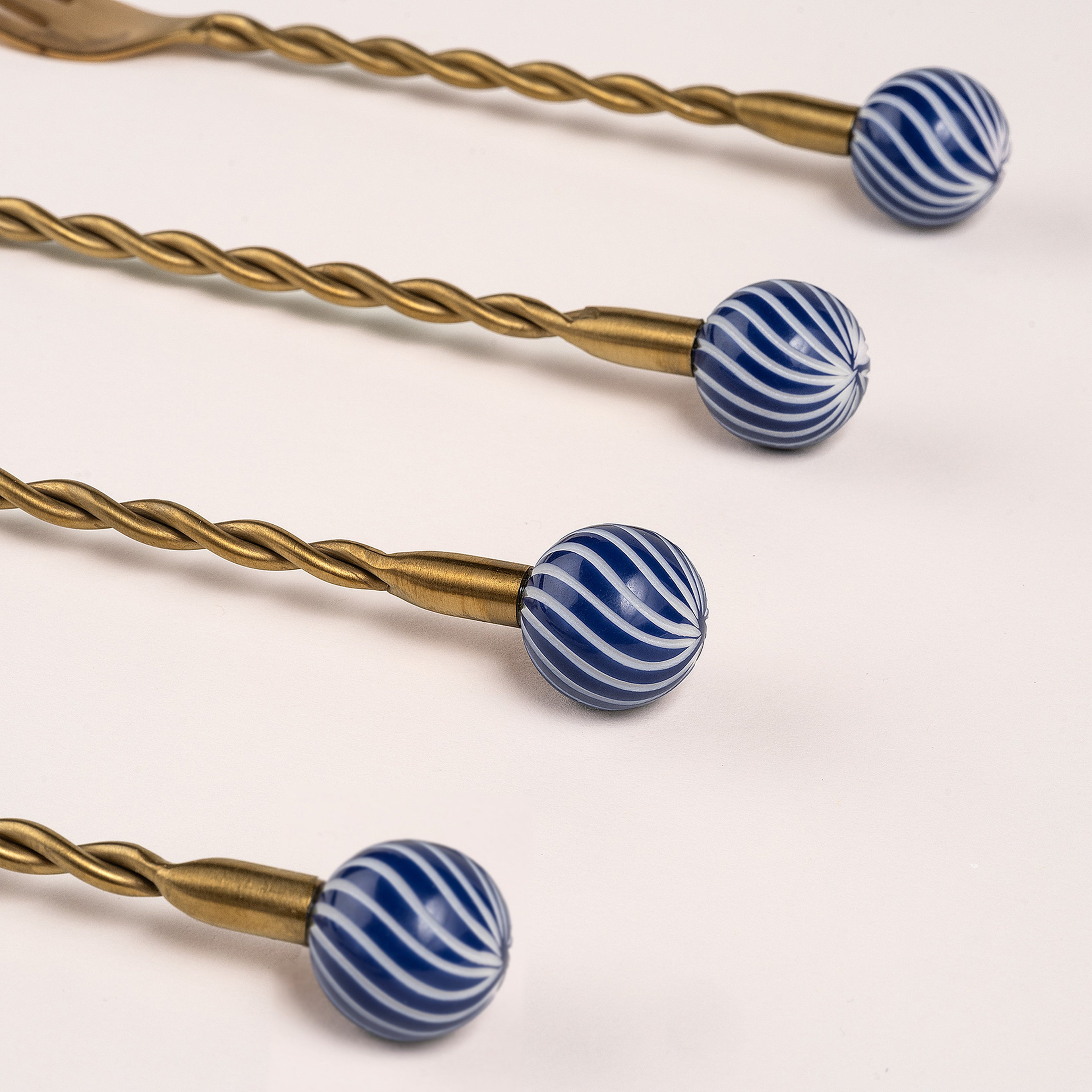 Rampur Çelik - Pirinç Çkb Seti 3x15x1 Cm Altın - Mavi