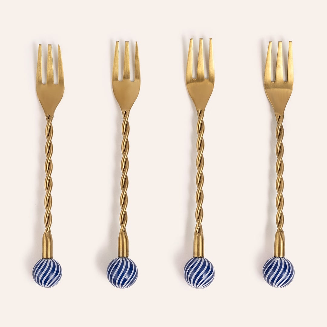 Rampur Çelik - Pirinç Çkb Seti 3x15x1 Cm Altın - Mavi