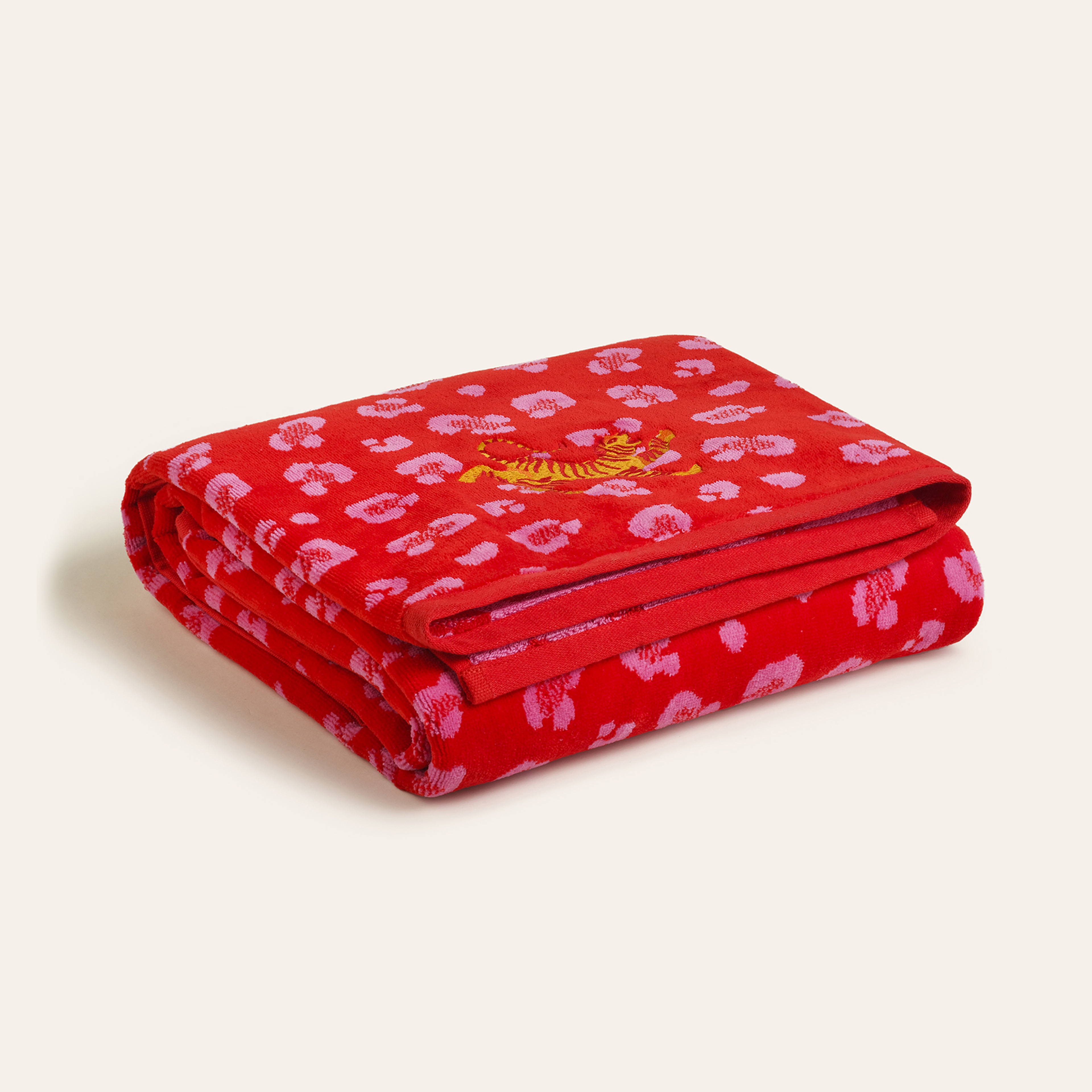 Tabea Pembe - Kırmızı Yüz Havlusu 50x90 Cm