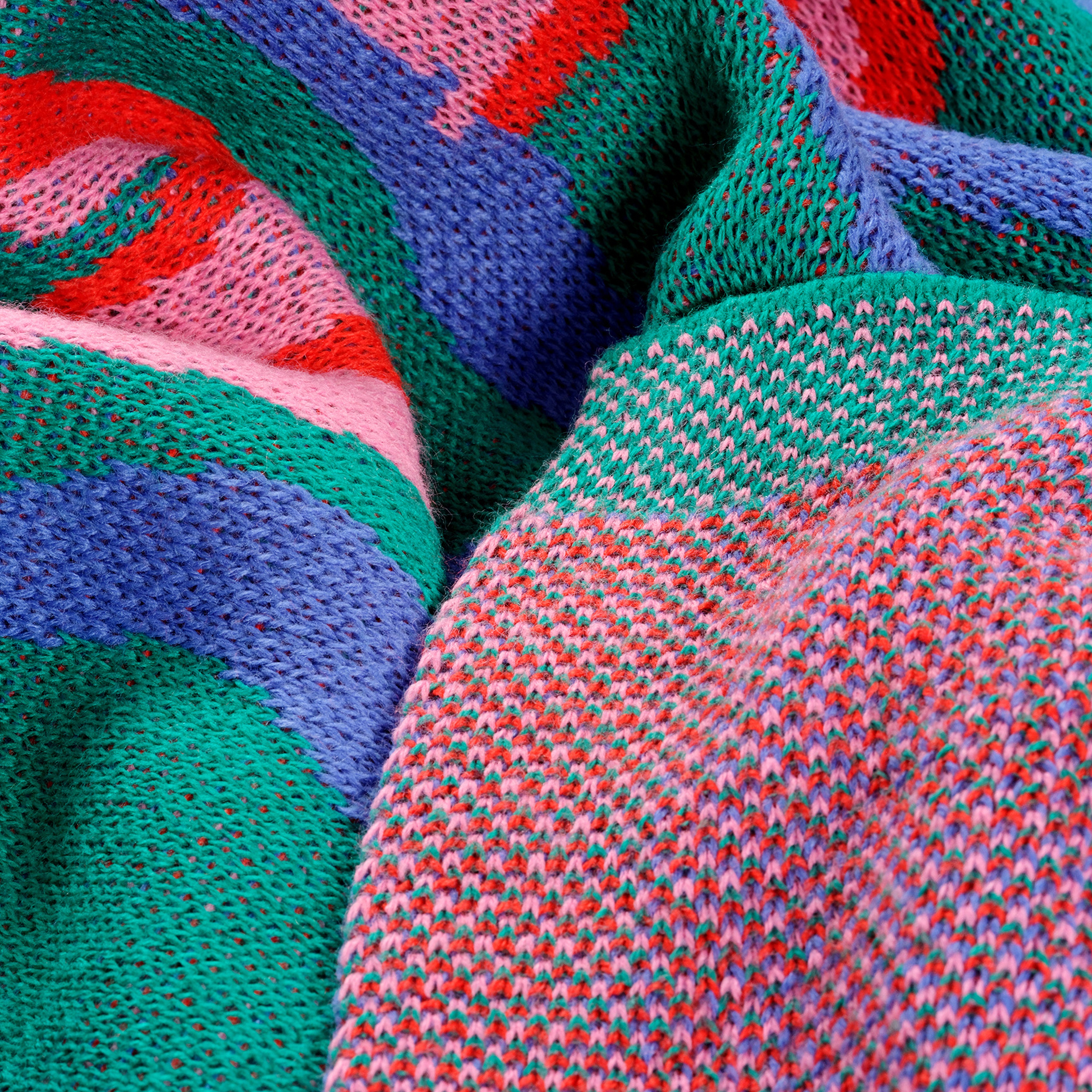 Moda Jakarlı Örme Akrilik Koltuk Şalı 130x170 Cm Renkli