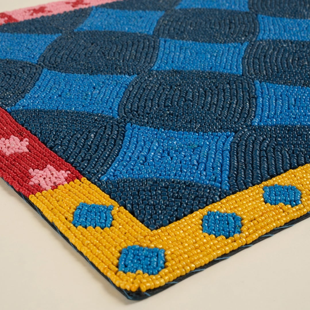 Dadrı Cam - Polyester Amerikan Servis 30x40 Cm Mavi