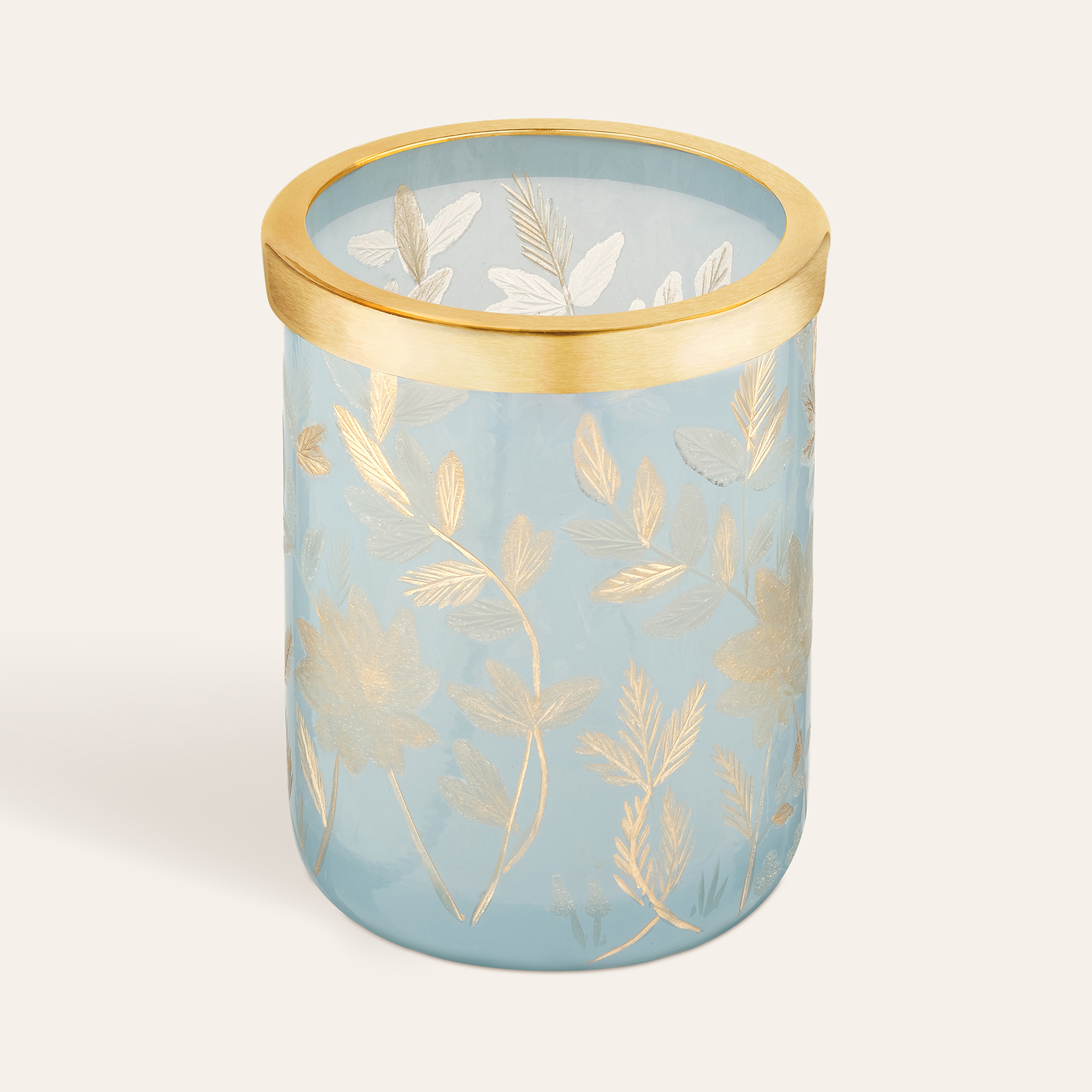 Aravalı El Dekoru - El Boyaması Diş Fırçalık 8x8x11 Cm Mavi