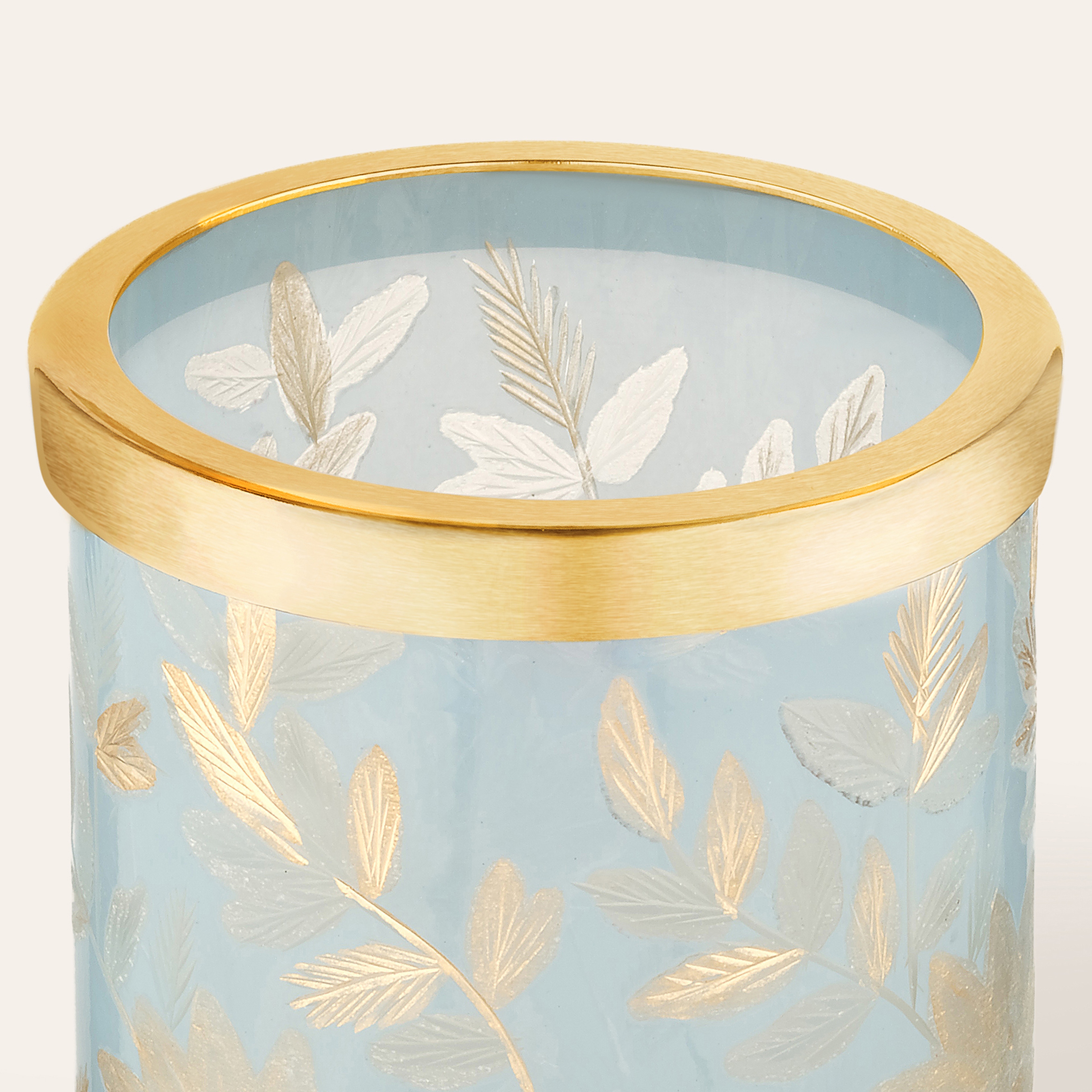 Aravalı El Dekoru - El Boyaması Diş Fırçalık 8x8x11 Cm Mavi