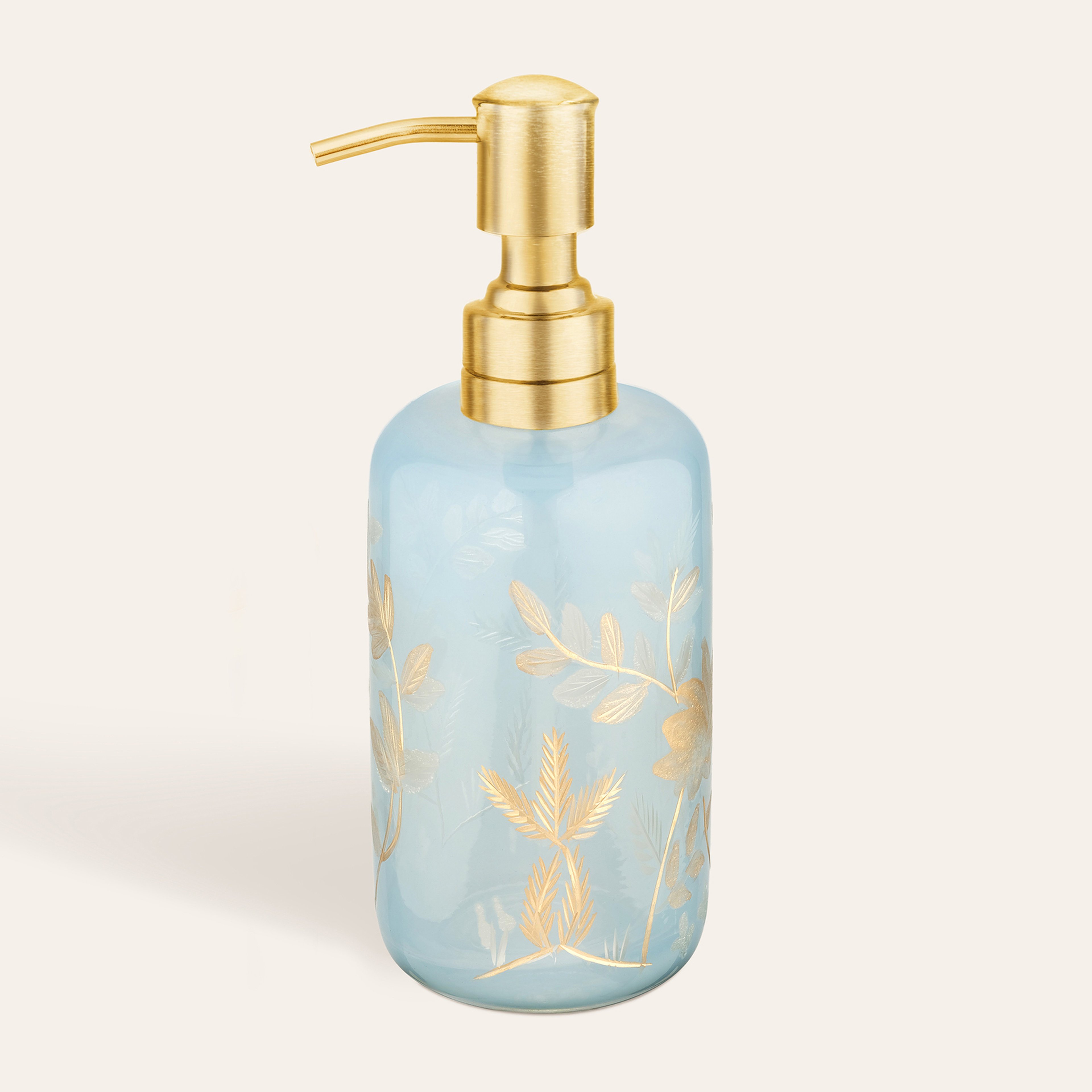 Aravalı El Dekoru - El Boyaması Sıvı Sabunluk 7x7x20 Cm Mavi