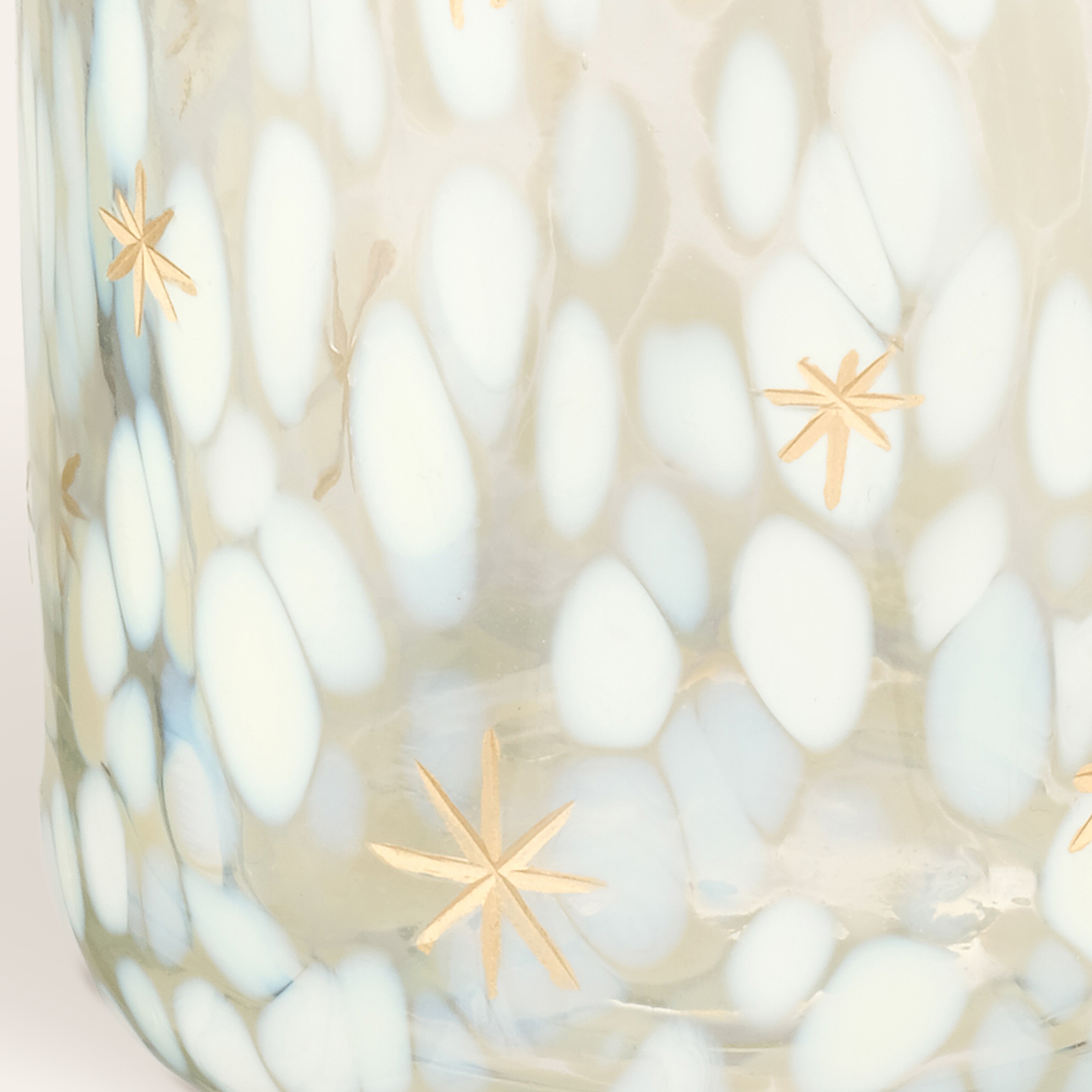 Aravalı Cam Diş Fırçalık 8x8x11 Cm Beyaz - Altın