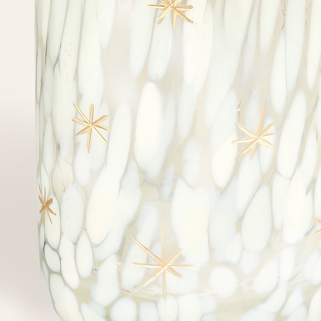 Aravalı Cam Sıvı Sabunluk 7x7x20 Cm Beyaz - Altın