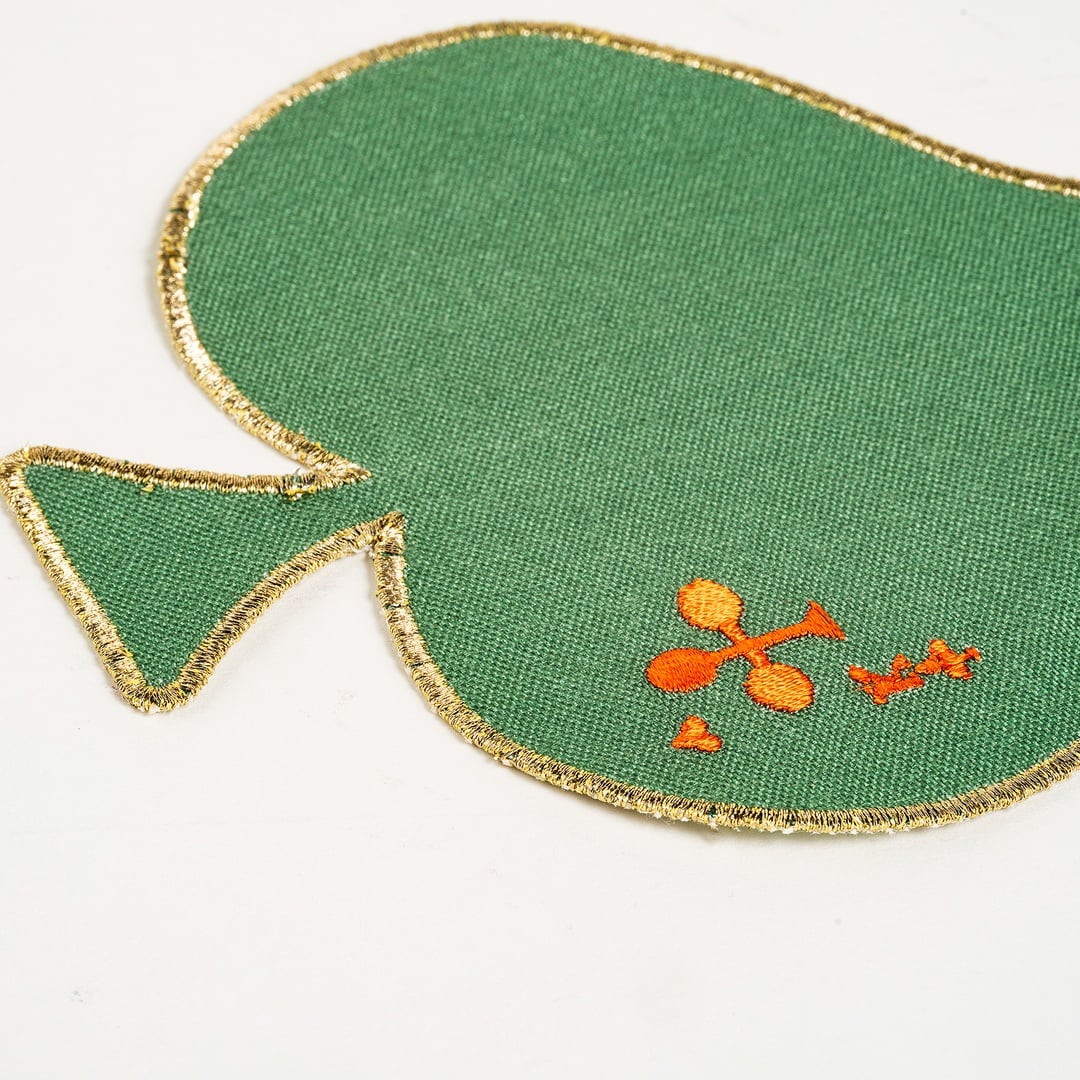 Nilüfer Dijital Baskılı Nakışlı Polyester Bardak Altlığı 13x13 Cm Renkli