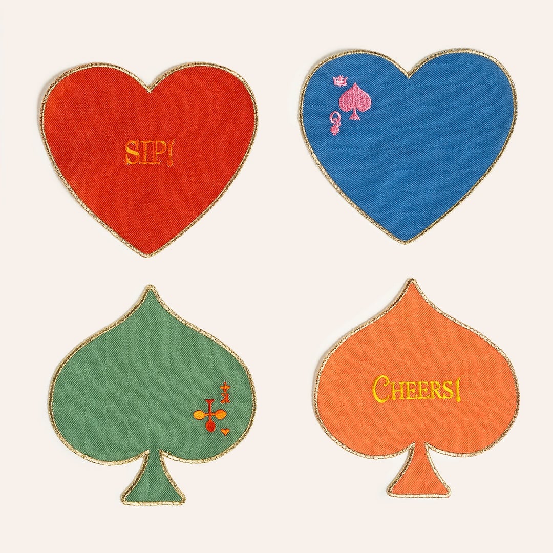 Nilüfer Dijital Baskılı Nakışlı Polyester Bardak Altlığı 13x13 Cm Renkli