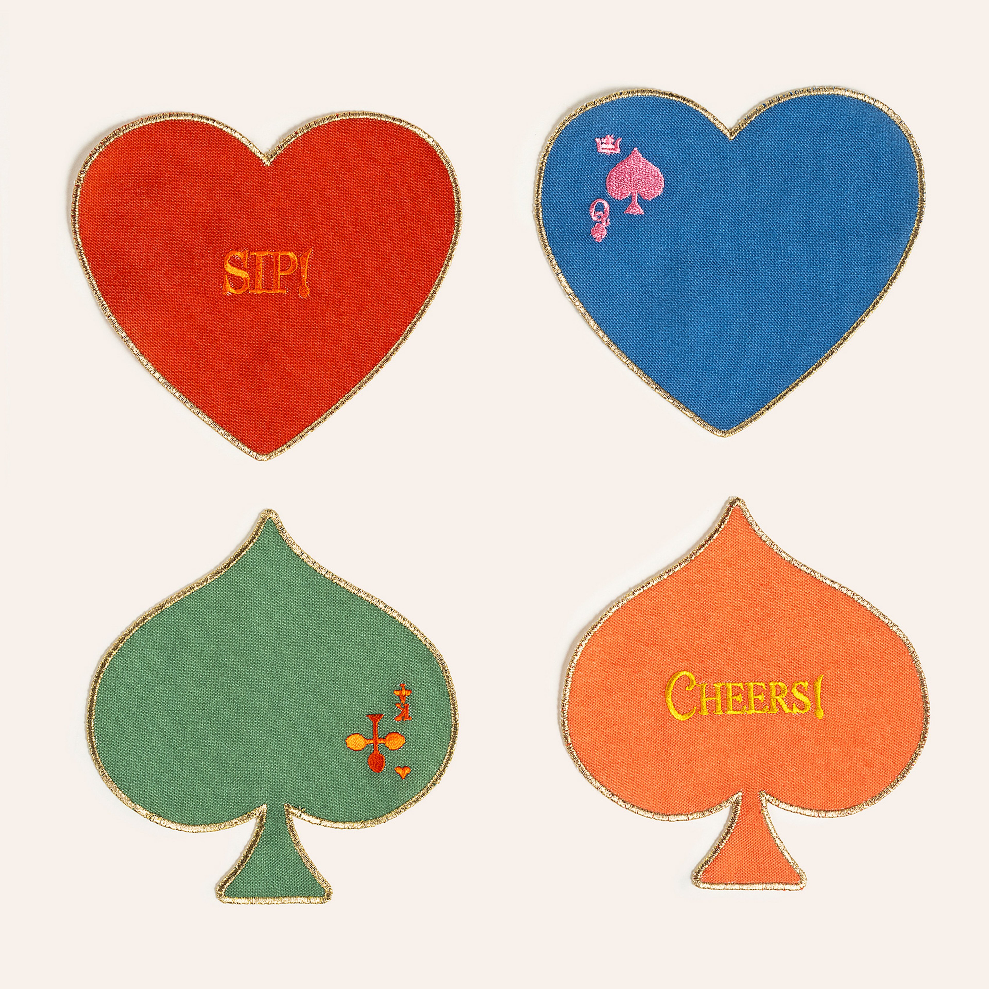 Nilüfer Dijital Baskılı Nakışlı Polyester Bardak Altlığı 13x13 Cm Renkli