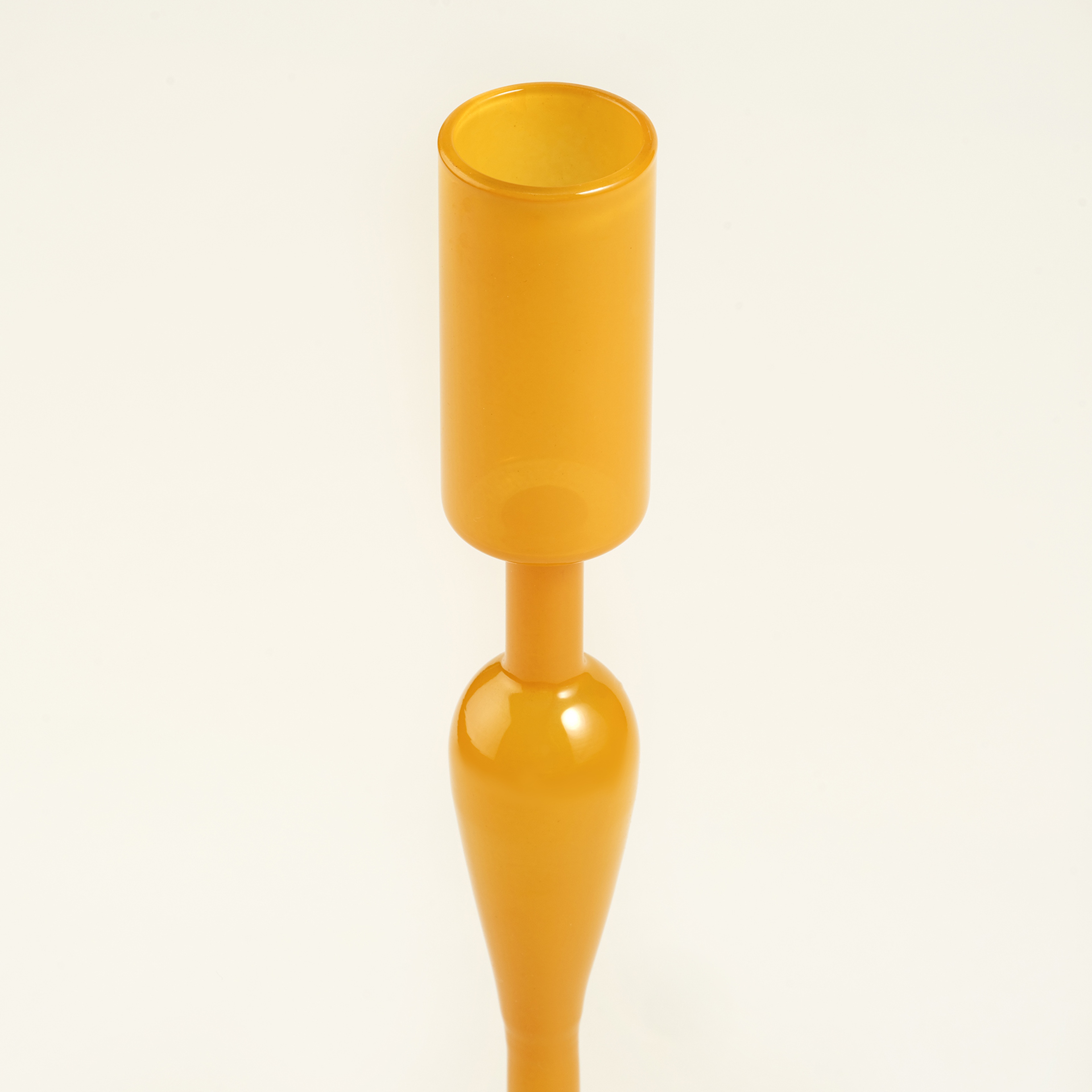 Aravalı Borosilikat Cam Şamdan 9x9x25 Cm Sarı