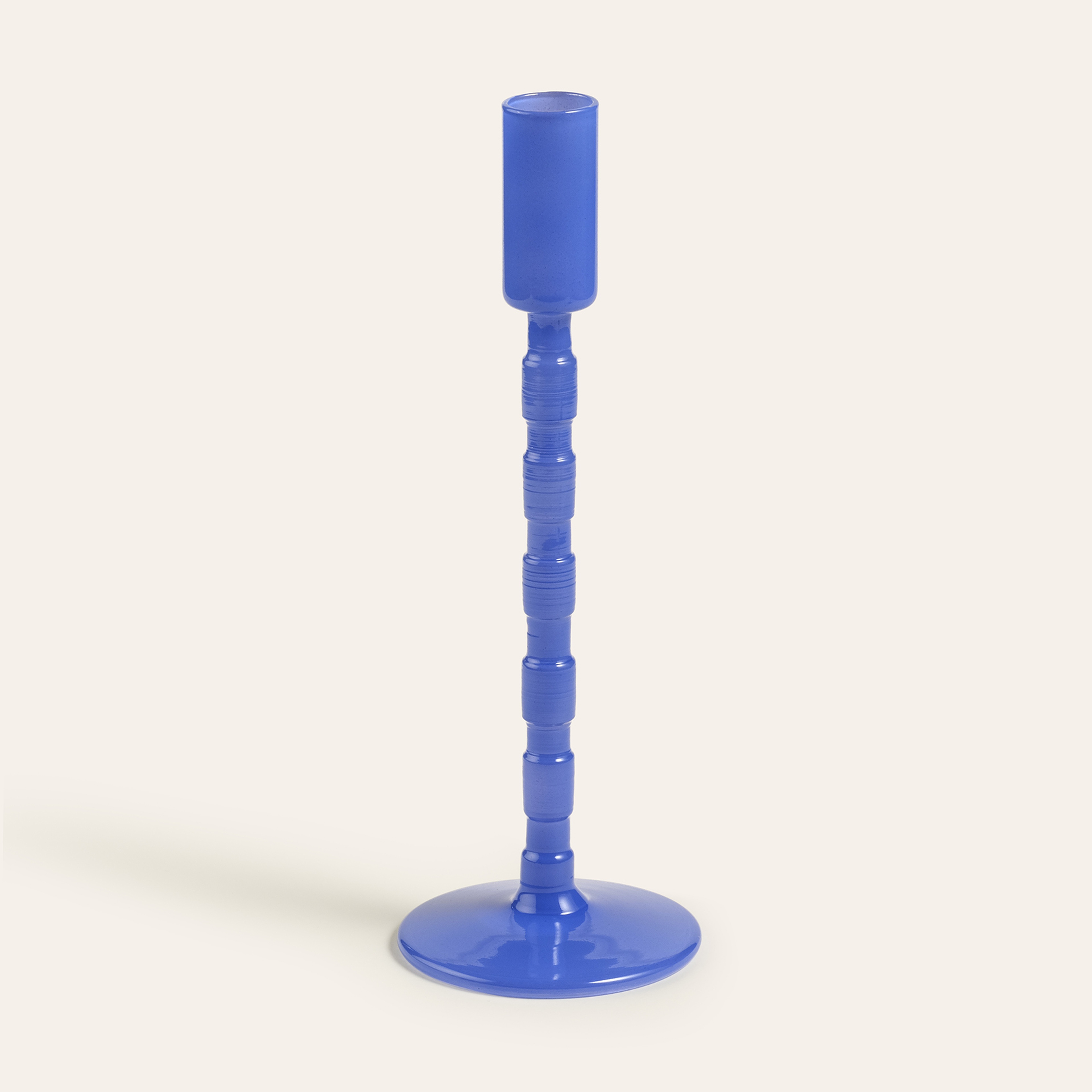 Aravalı Borosilikat Cam Şamdan 9x9x25 Cm Mavi