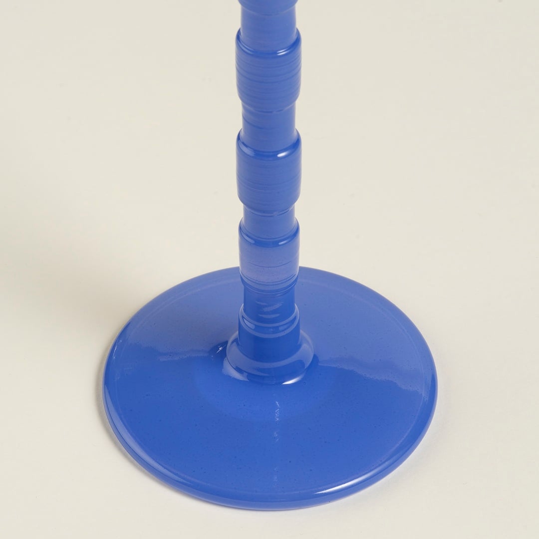 Aravalı Borosilikat Cam Şamdan 9x9x25 Cm Mavi