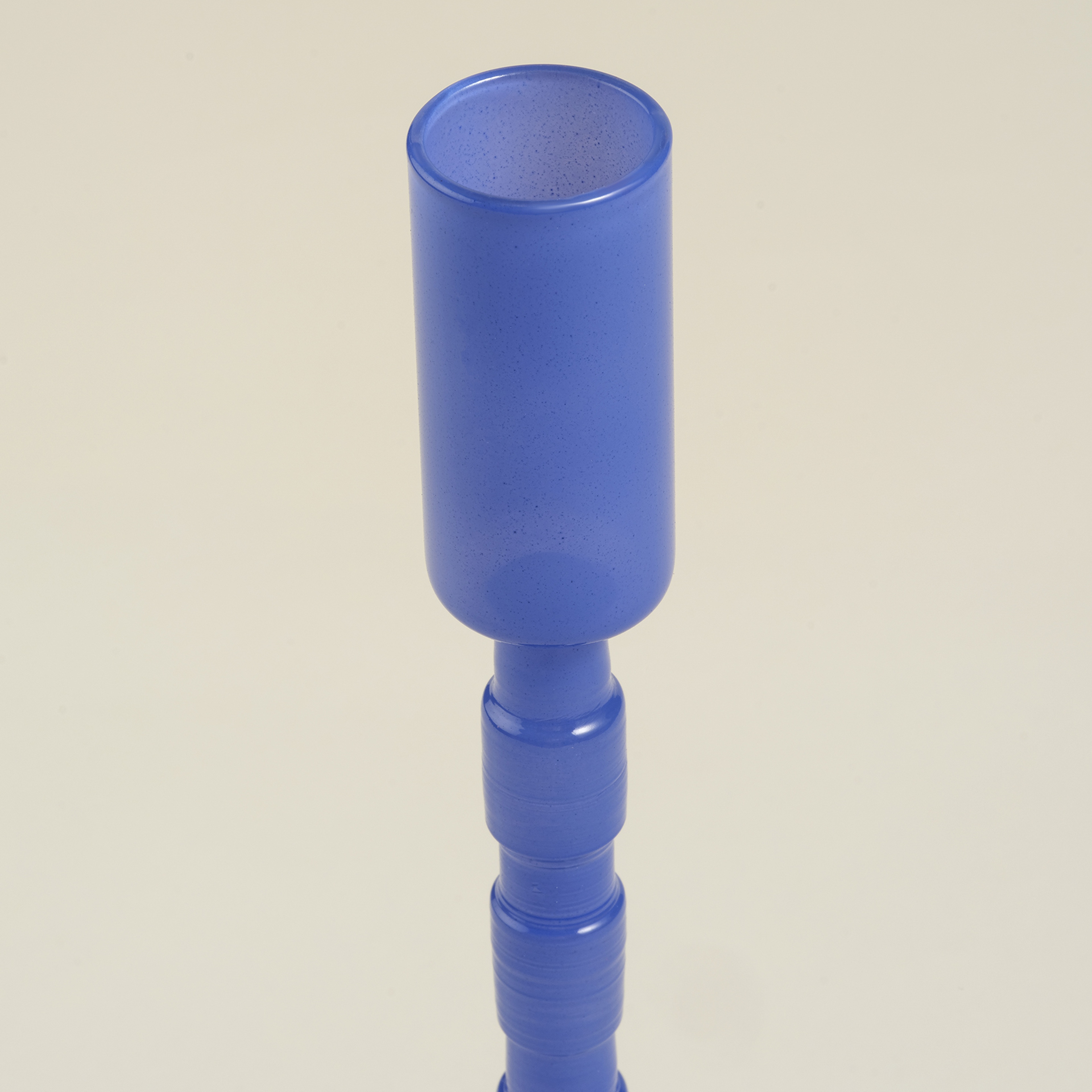 Aravalı Borosilikat Cam Şamdan 9x9x25 Cm Mavi