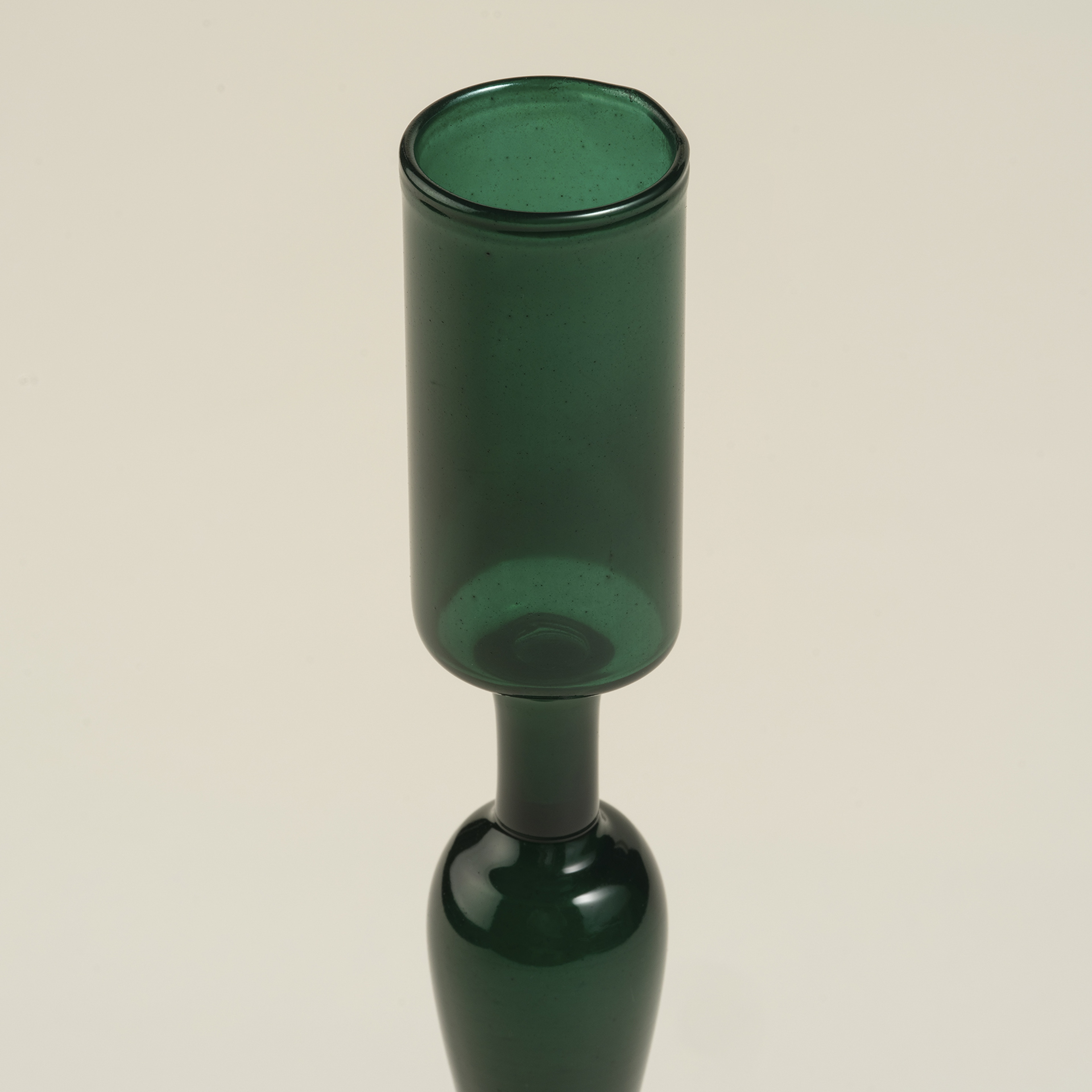 Aravalı Borosilikat Cam Şamdan 9x9x22 Cm Yeşil